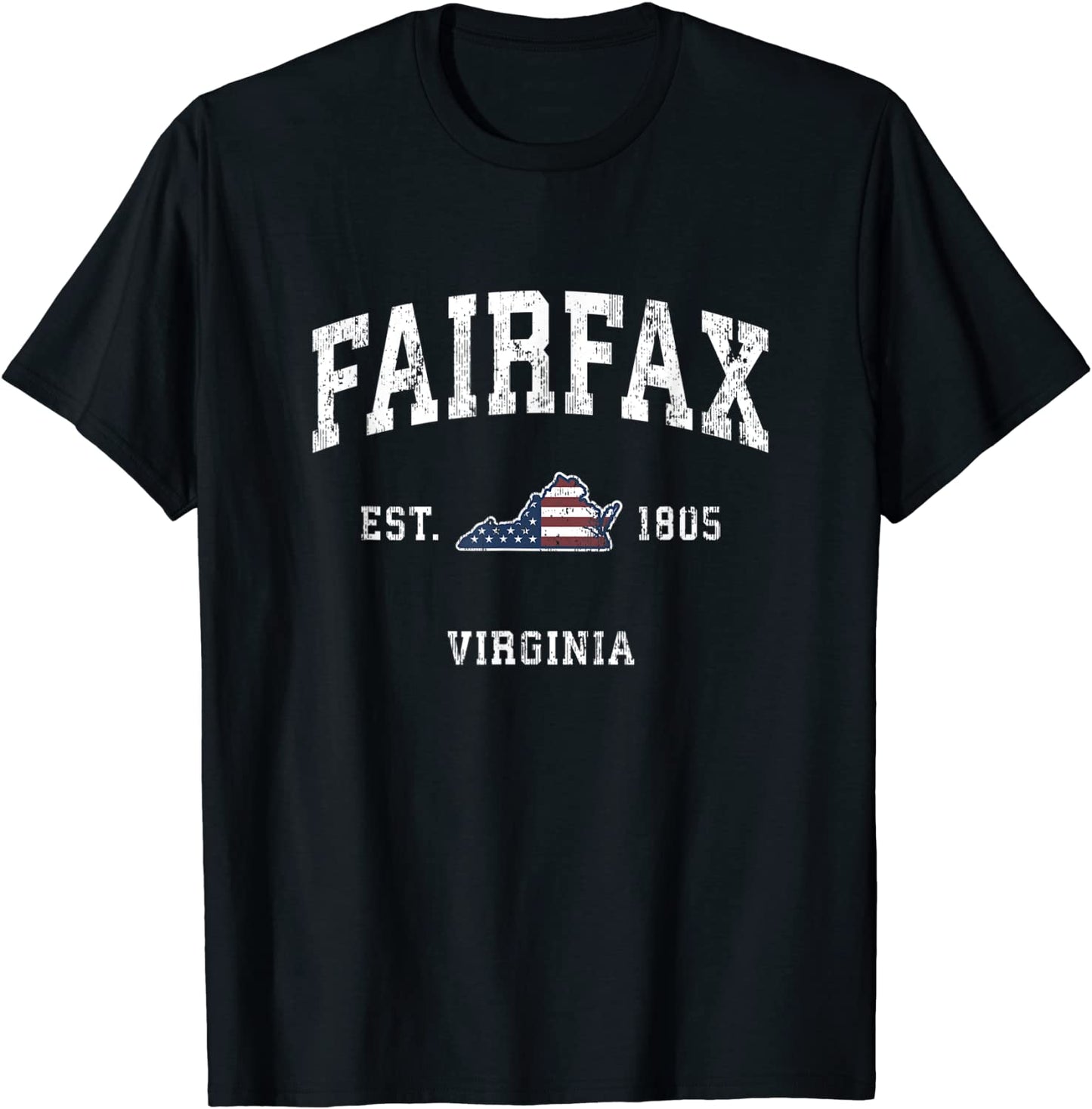 Fairfax Virginia VA Vintage American Flag Sports Design T-Shirt