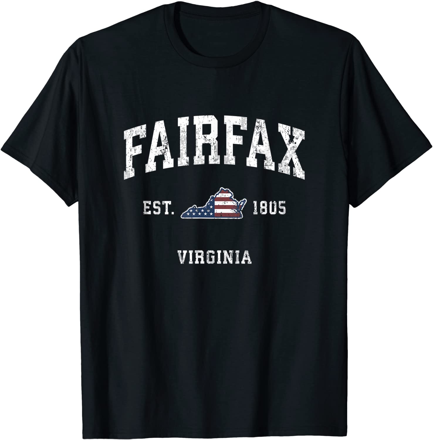 Fairfax Virginia VA Vintage American Flag Sports Design T-Shirt