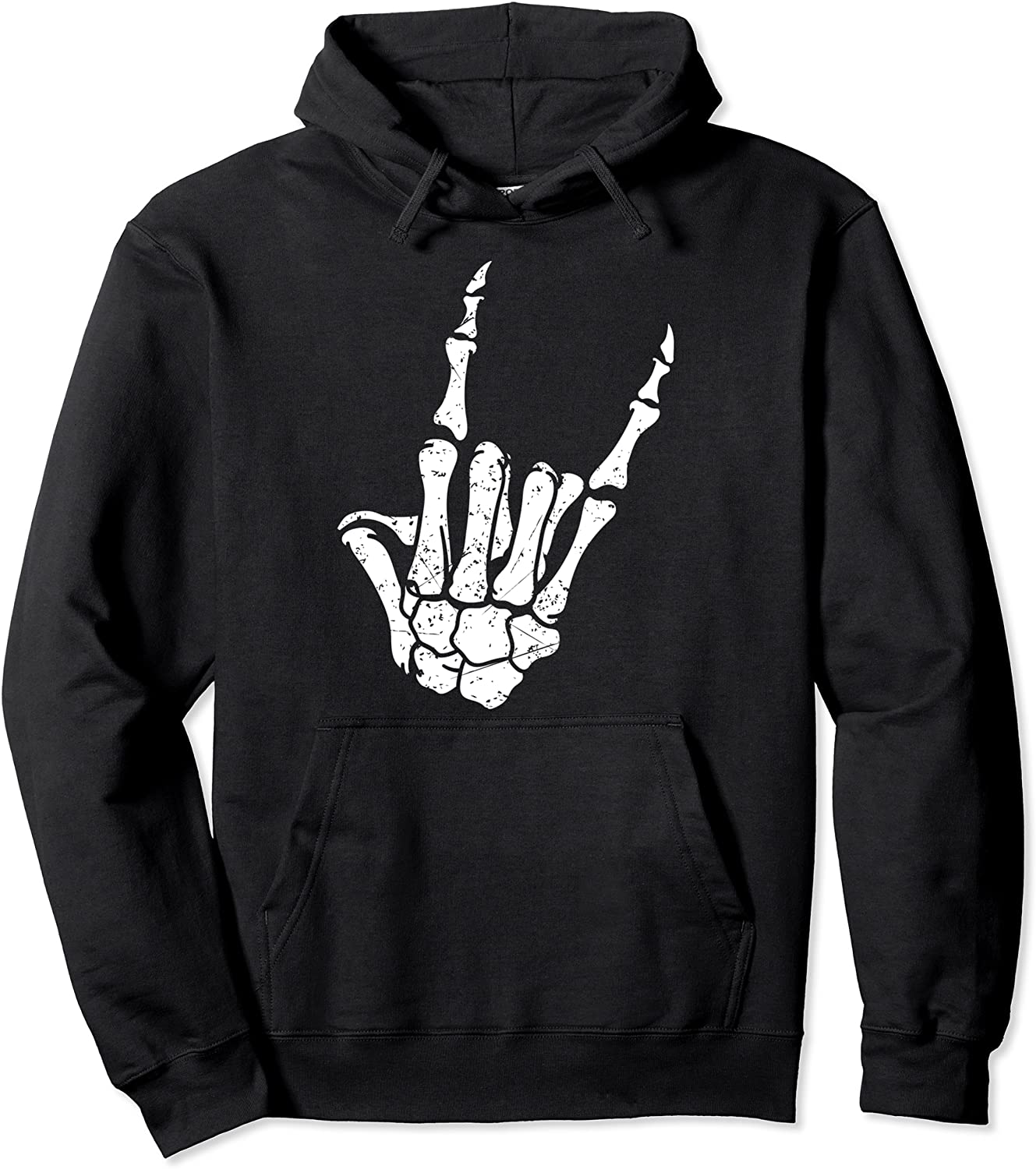 Rock On Horns Skeleton Hoodie Rock On Heavy Metal Hoodie Pullover Hoodie