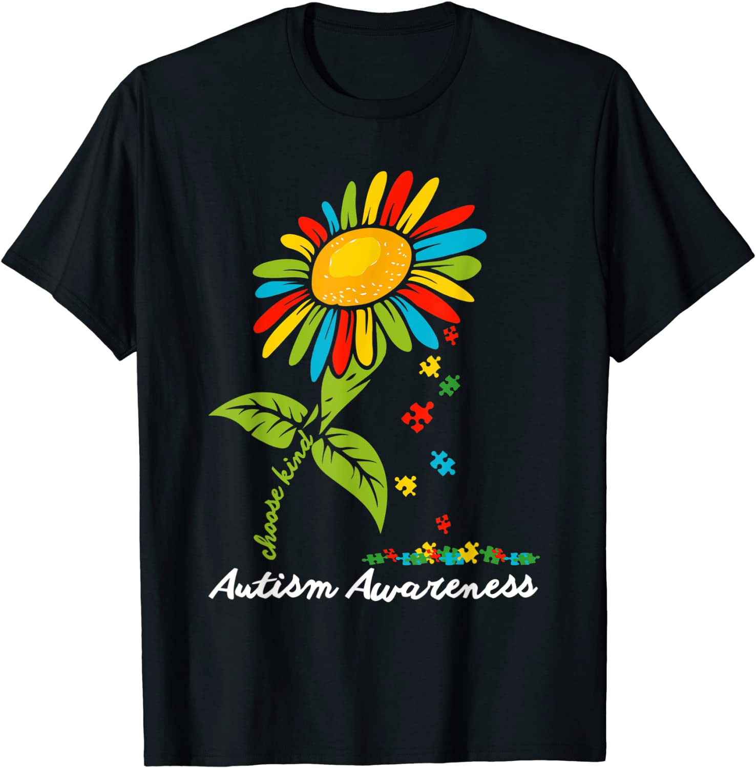 Choose Kind Autism Awareness Month Women Sunflower Mom Gift T-Shirt