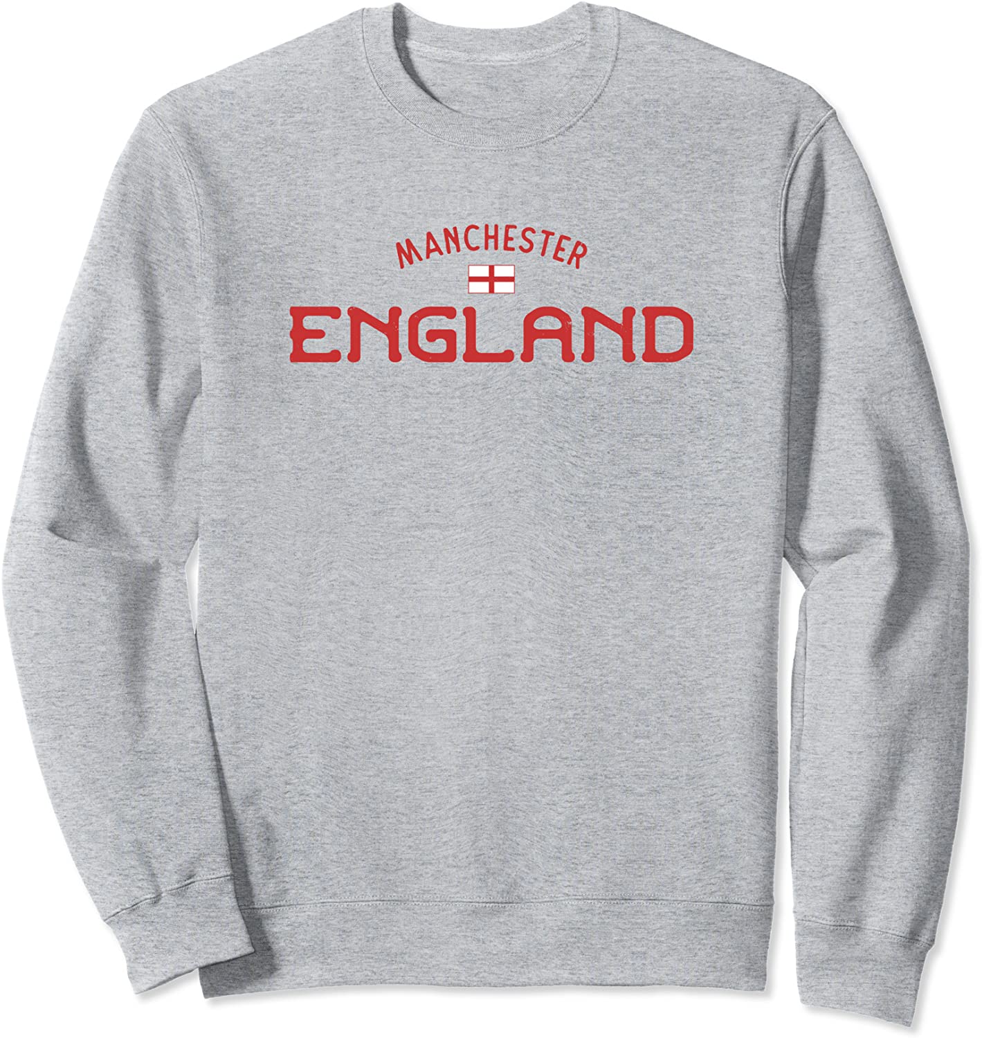 Distressed Manchester England With English Flag Design Sweatshirt