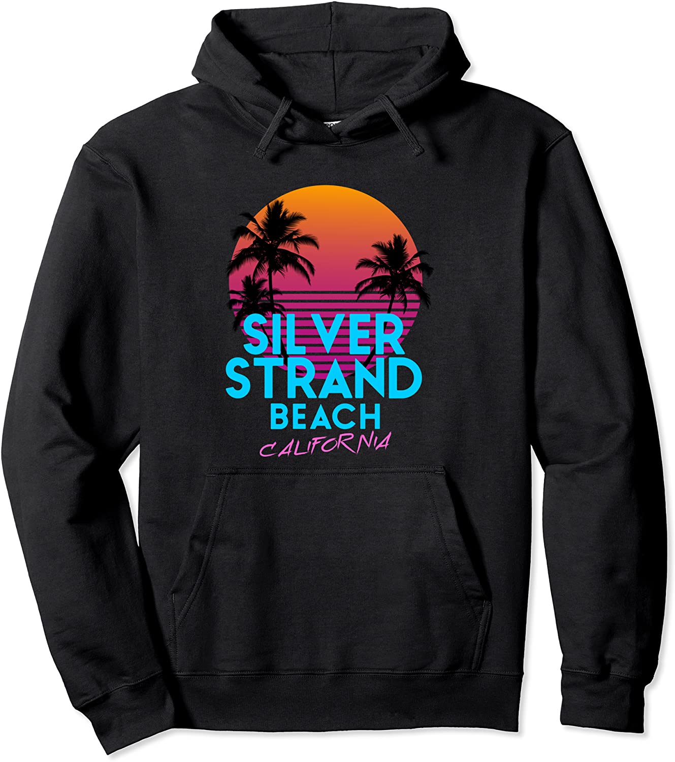 Silver Strand Beach California Retro Wave Hoodie
