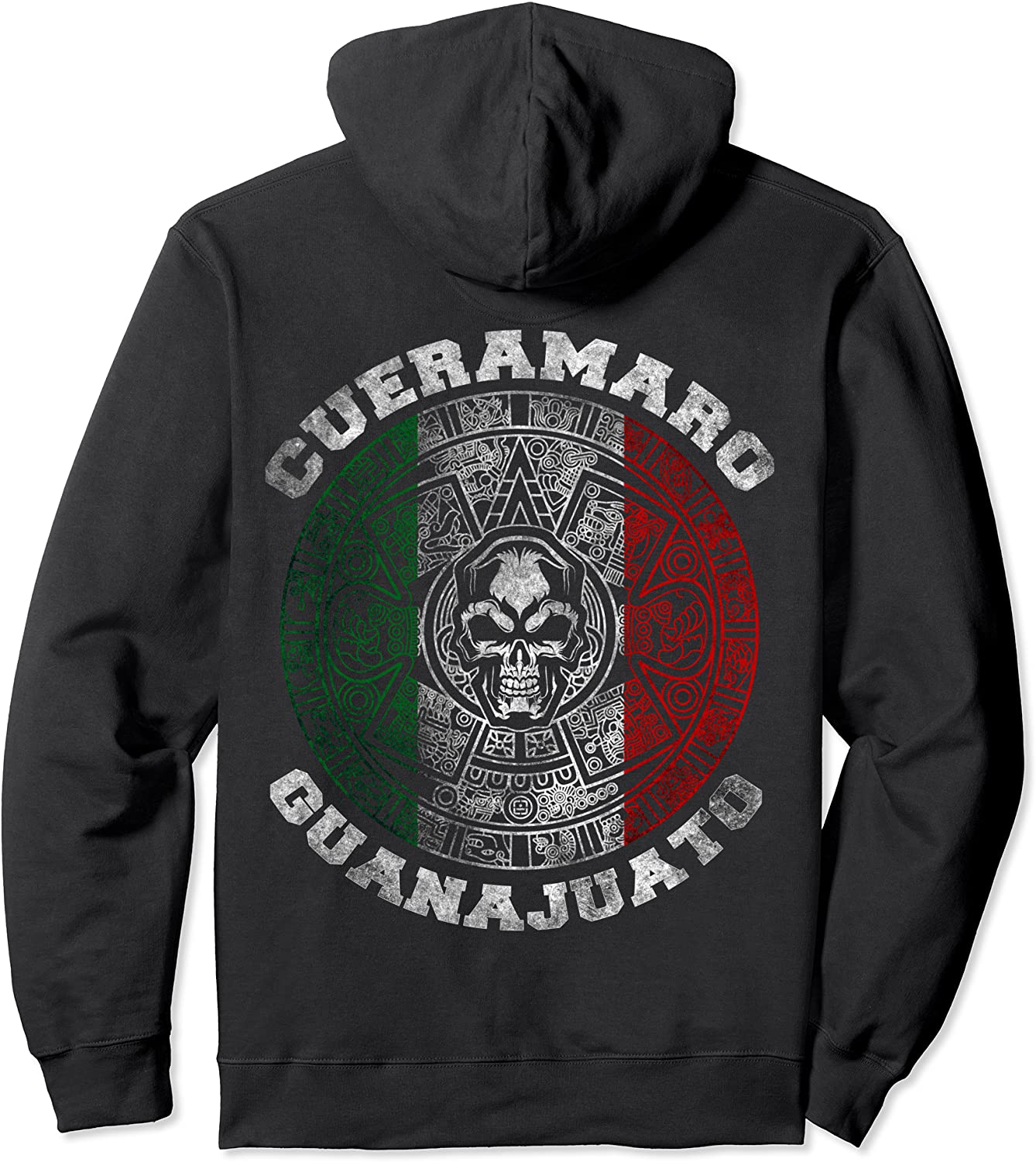 Cueramaro Guanajuato Calendario Azteca Aztec Calendar Skull Pullover Hoodie