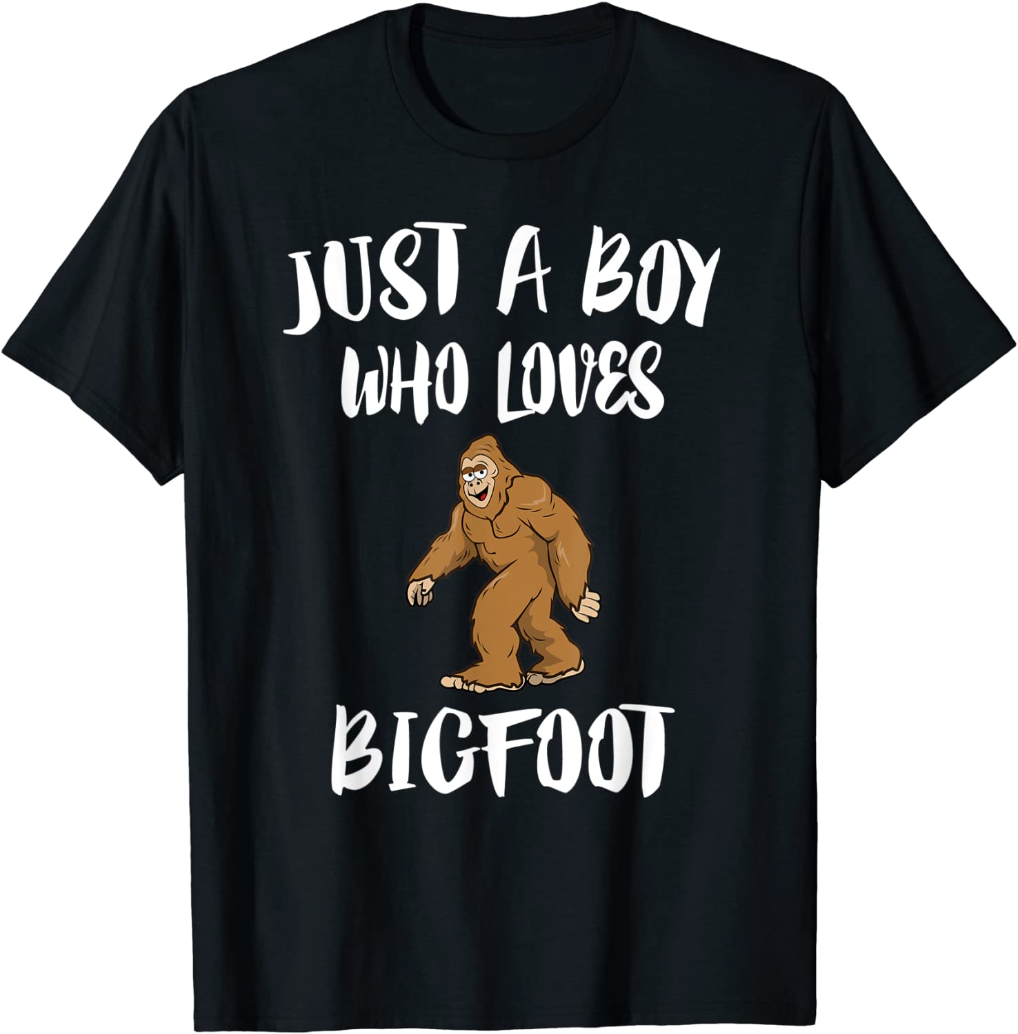Just A Boy Who Loves Bigfoot Animal Gift T-Shirt