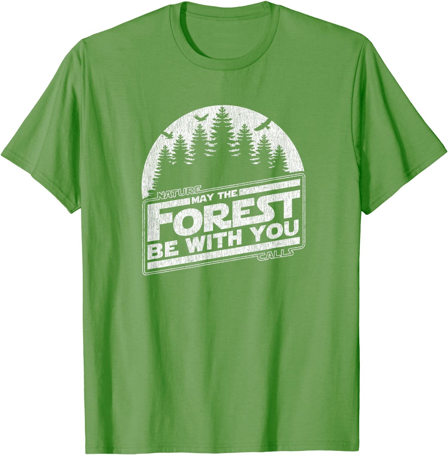 May The Forest Be With You Nature Camp Distressed Graphic T-Shirt