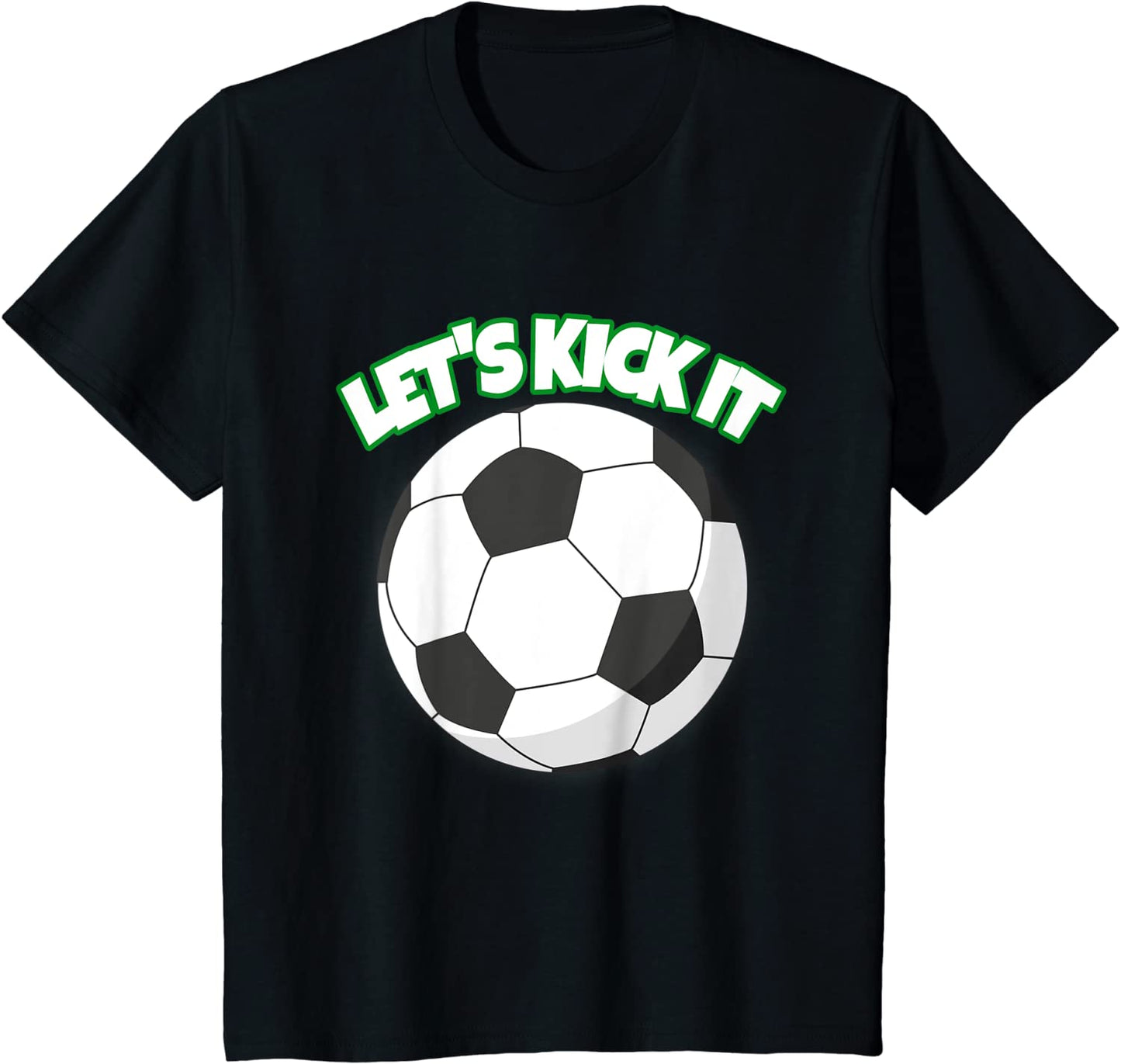 Kids Boys Summer Sports Themed Soccer Fan Lets Kick It T-Shirt