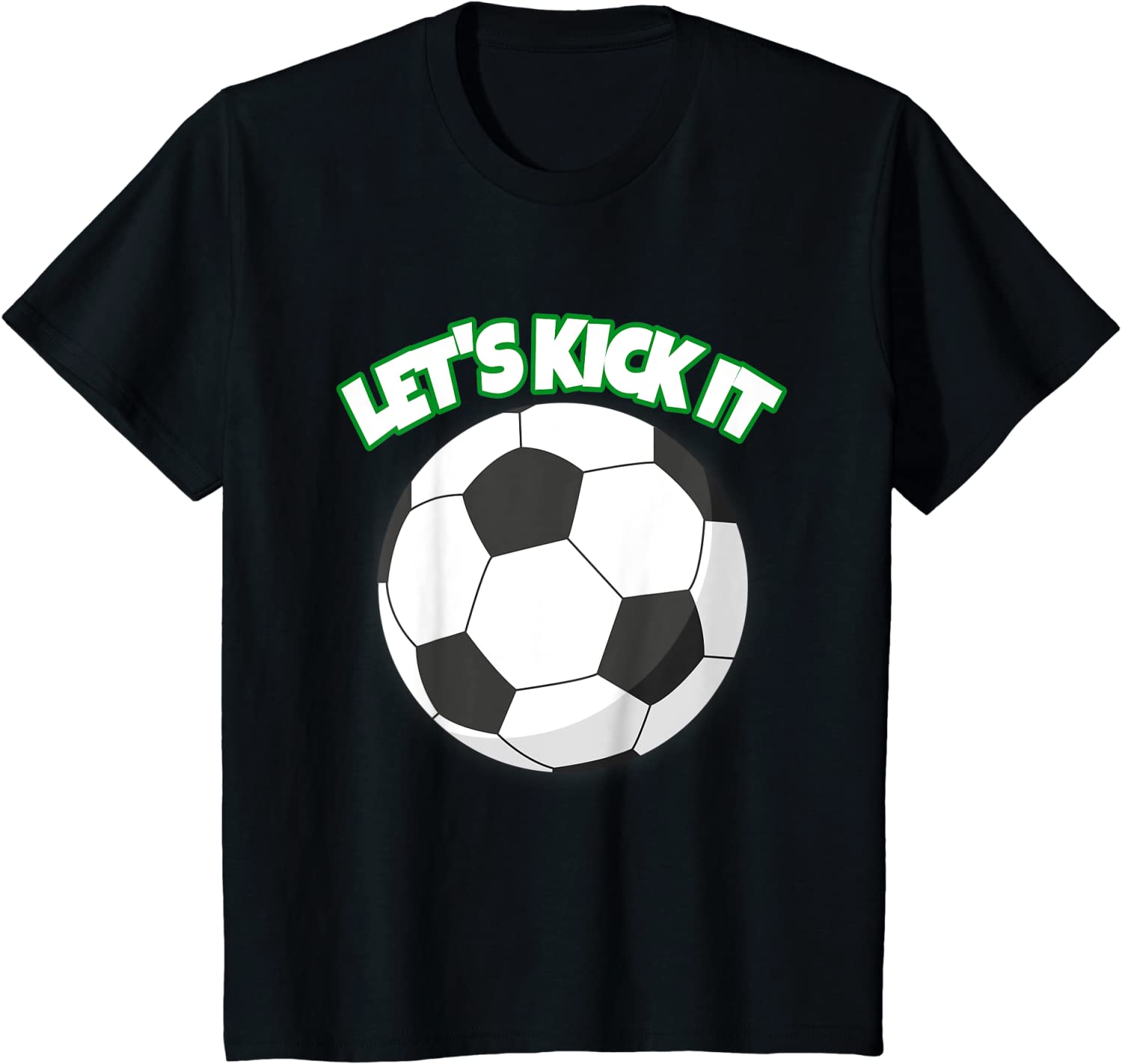 Kids Boys Summer Sports Themed Soccer Fan Lets Kick It T-Shirt