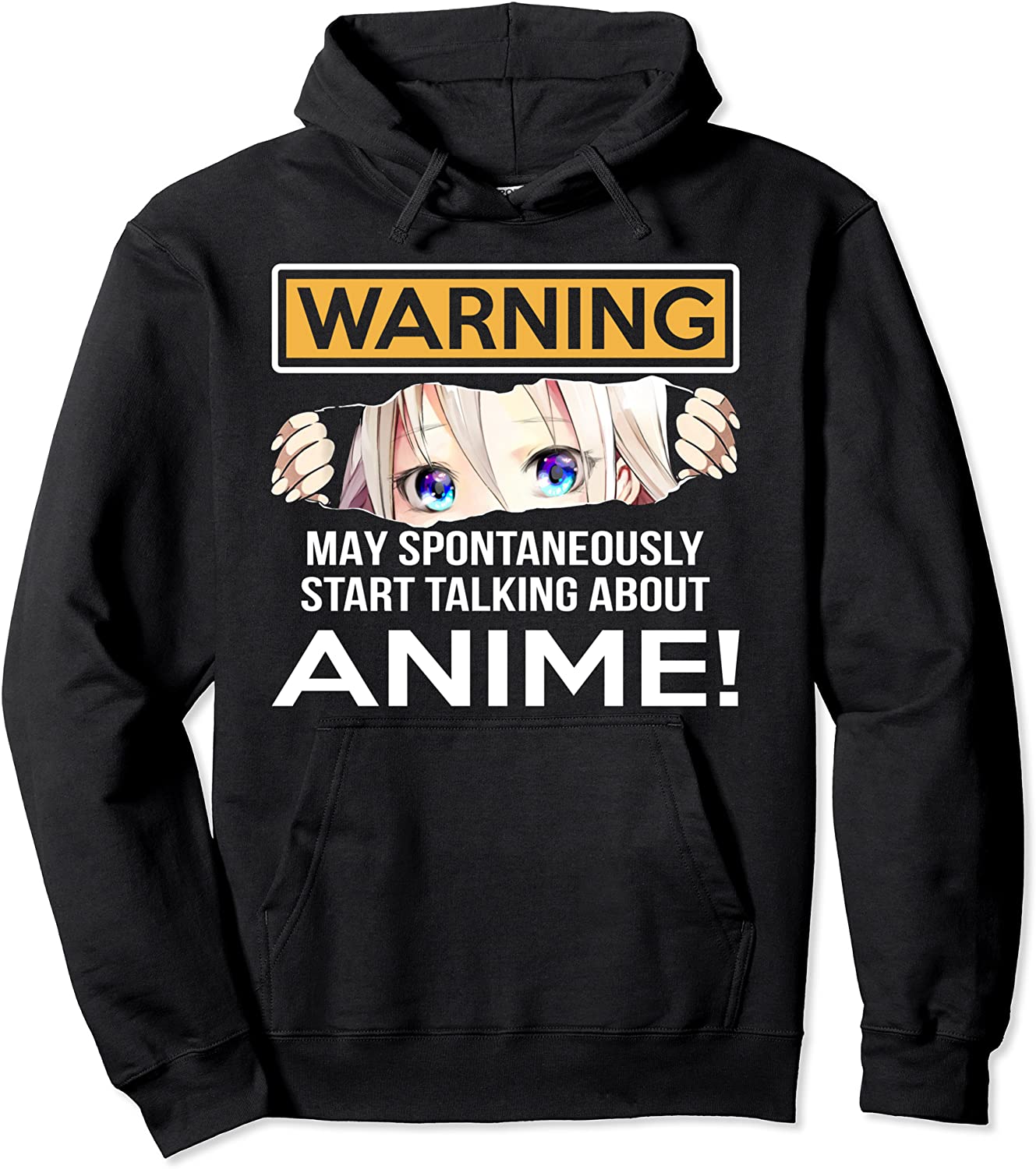 Warning May Spontaneously Talk About Anime Funny Manga Girl Pullover Hoodie