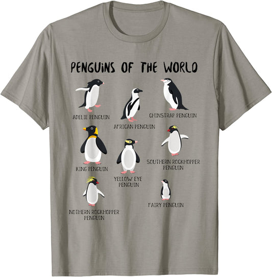 8 Rarest Penguins of the World - Funny Animals Cute Penguin T-Shirt