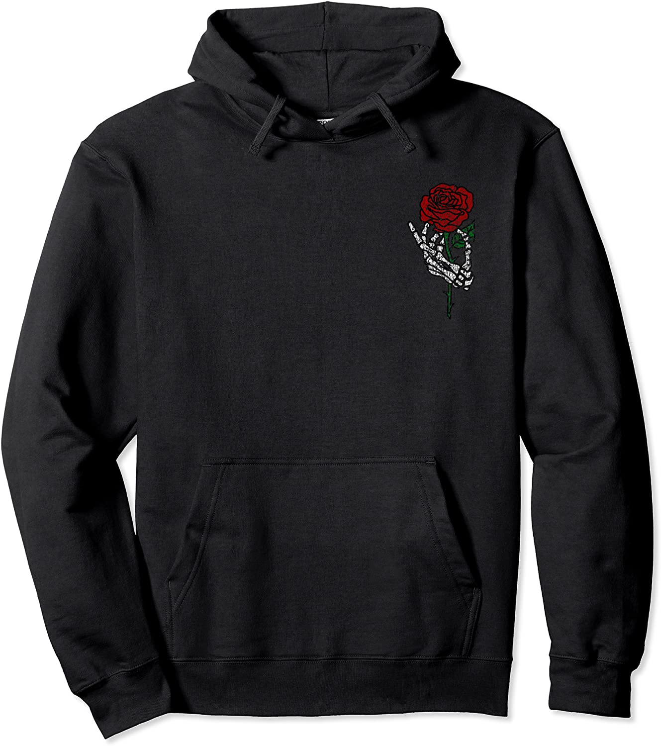Skeleton Hand Holding Rose Hoodie Traditional Tattoos