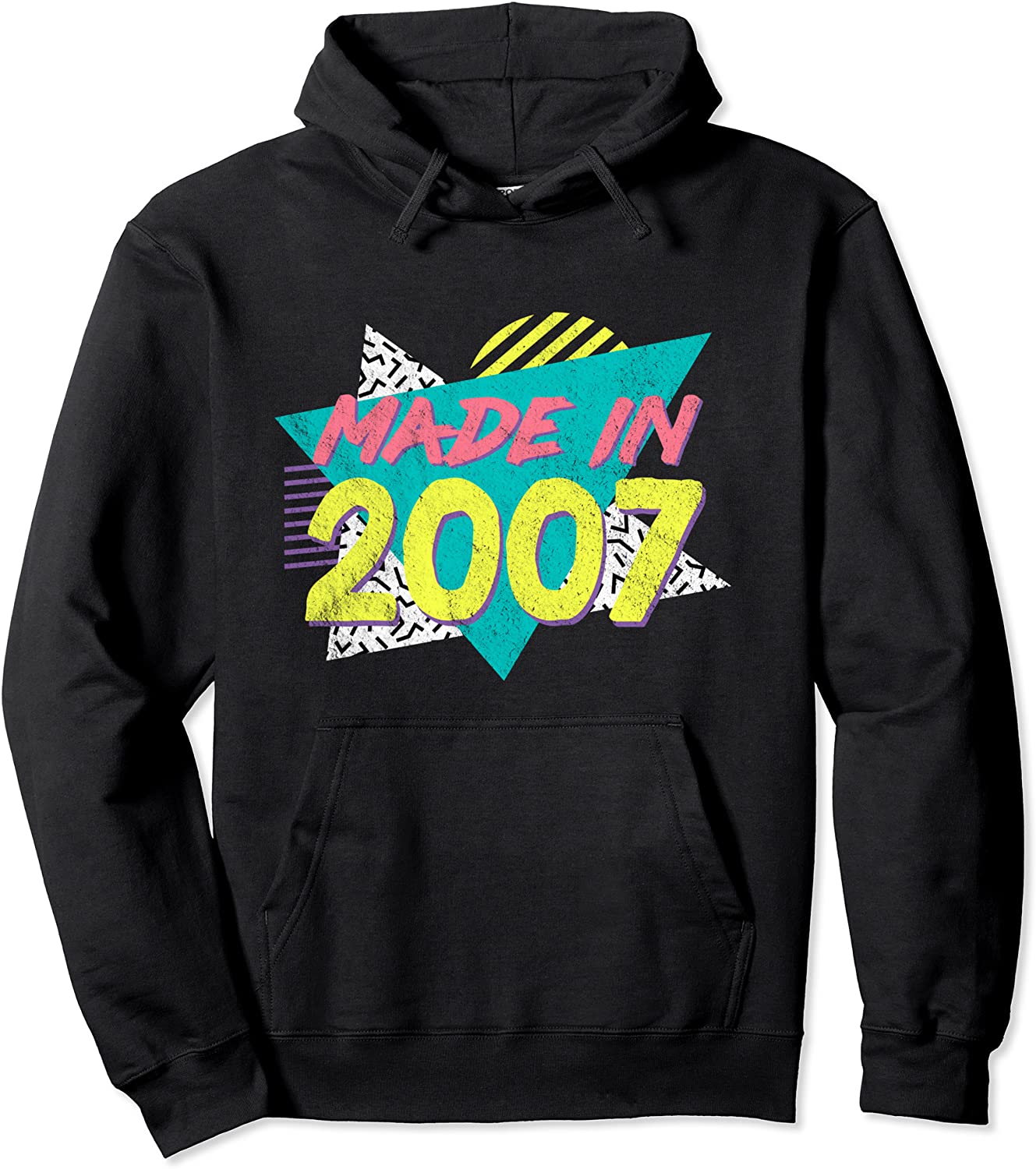 Made In 2007 Retro Vintage 14th Birthday Gift Pullover Hoodie