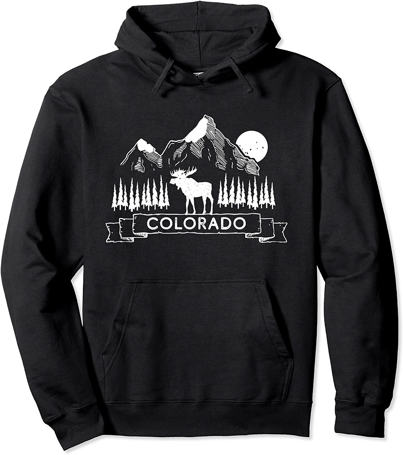 Colorado Hoodie Men Women Colorado Rocky Mountains Moose Pullover Hoodie