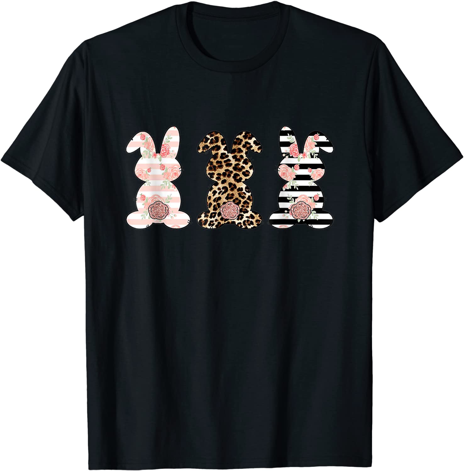 Leopard Easter Bunny Rabbit Trio Cute Easter T-Shirt