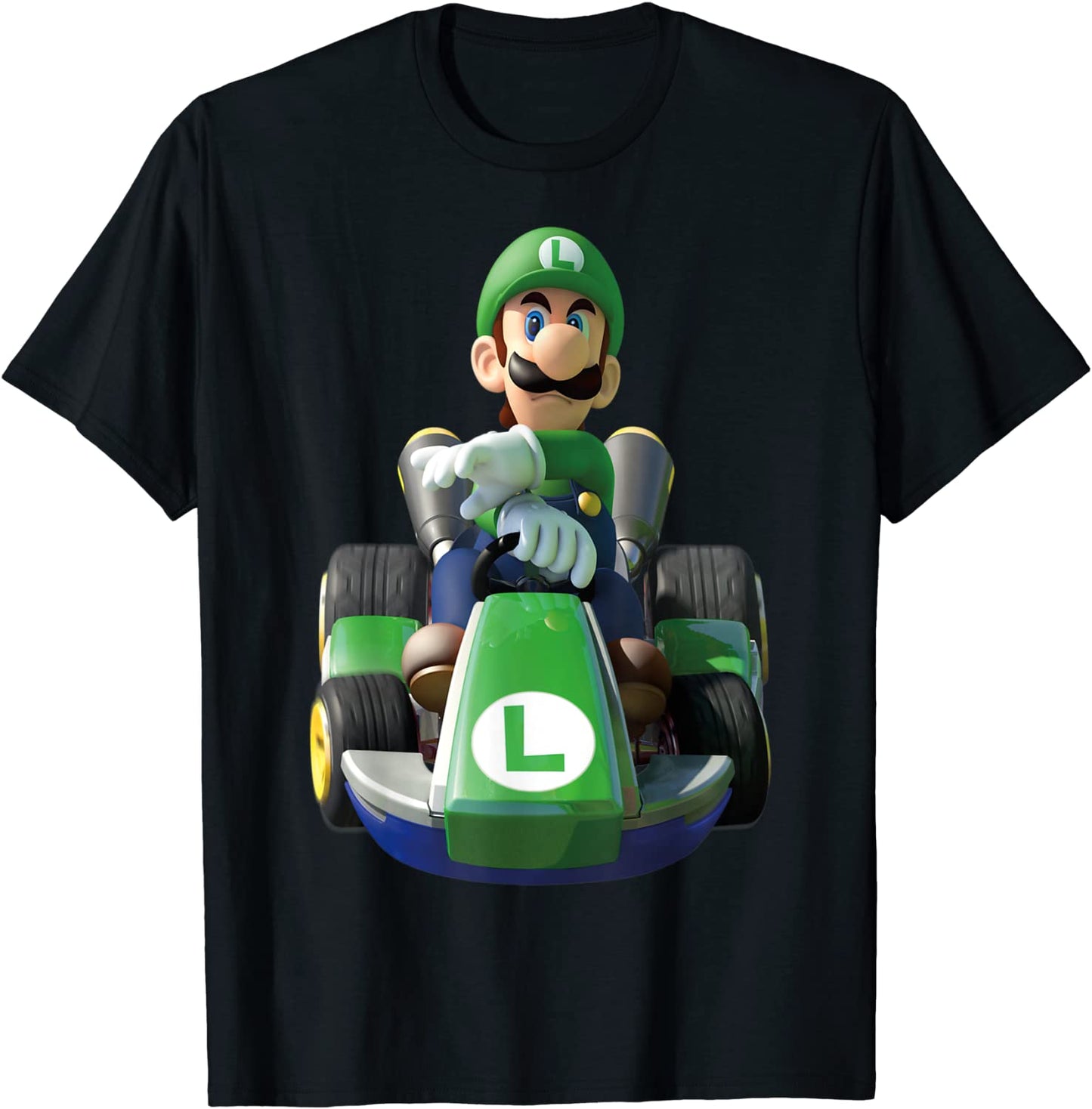 Nintendo Mario Kart Luigi Driving Fast Graphic T-Shirt T-Shirt