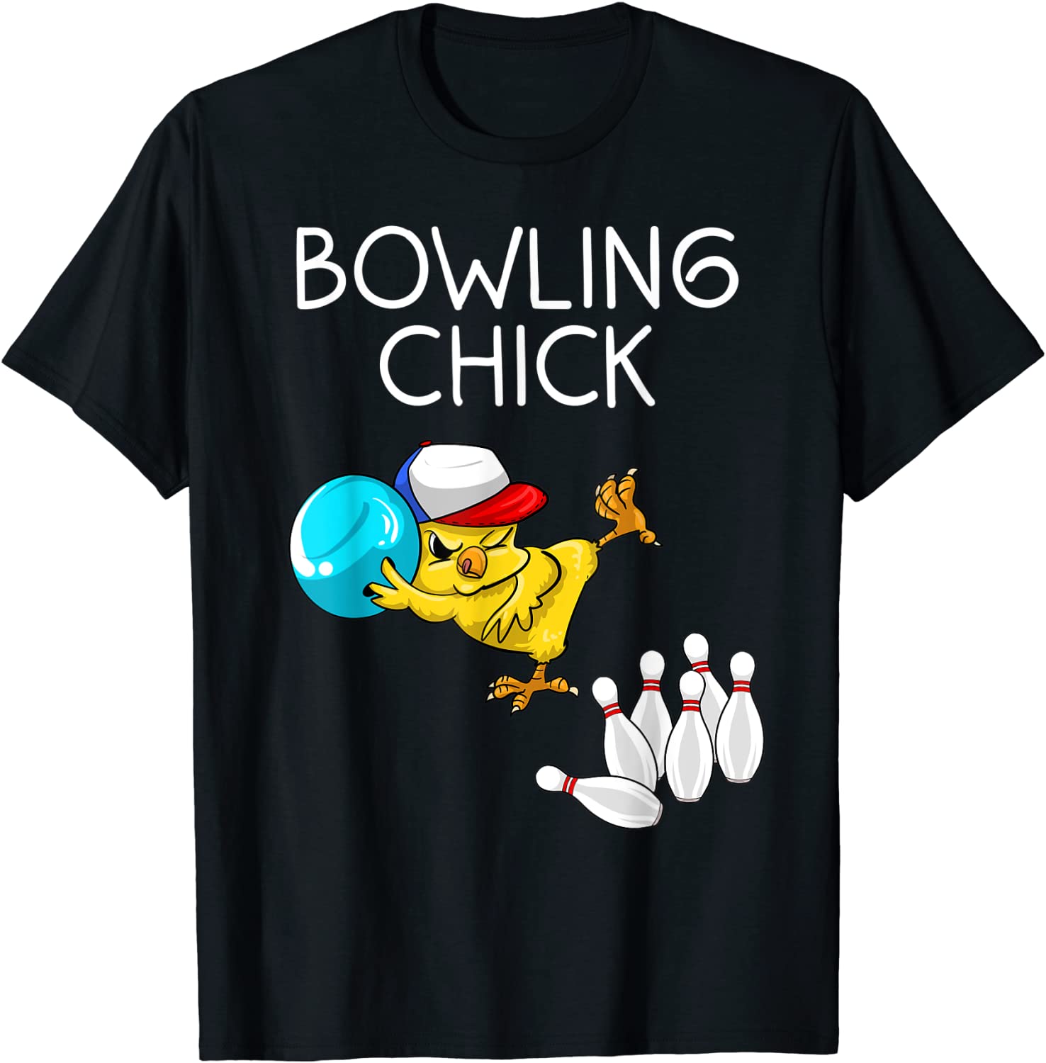 Funny Bowling Gift Women Cute Bowling Chick Sports Athlete T-Shirt