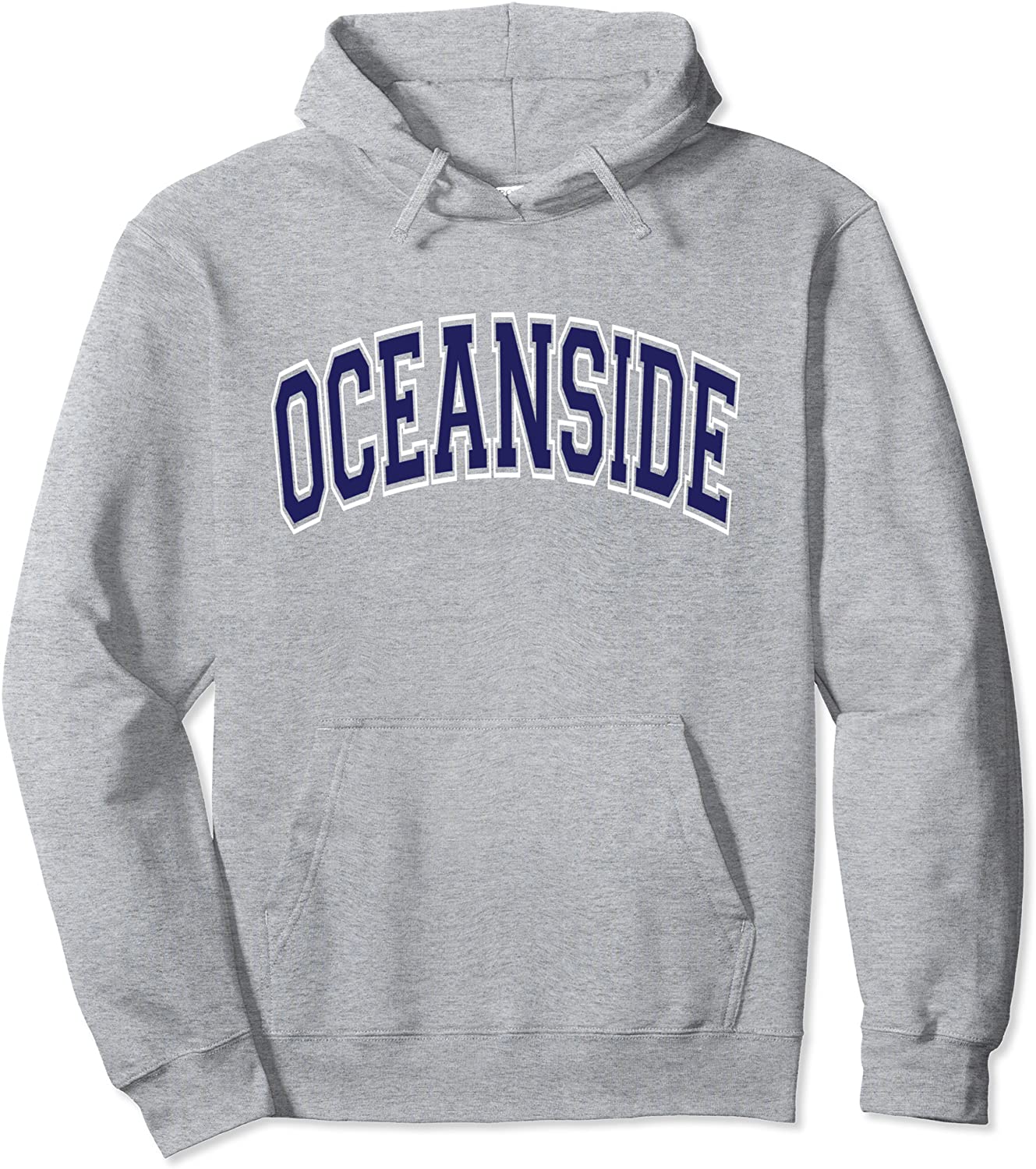 Oceanside NY Varsity Style Navy Blue Text Pullover Hoodie