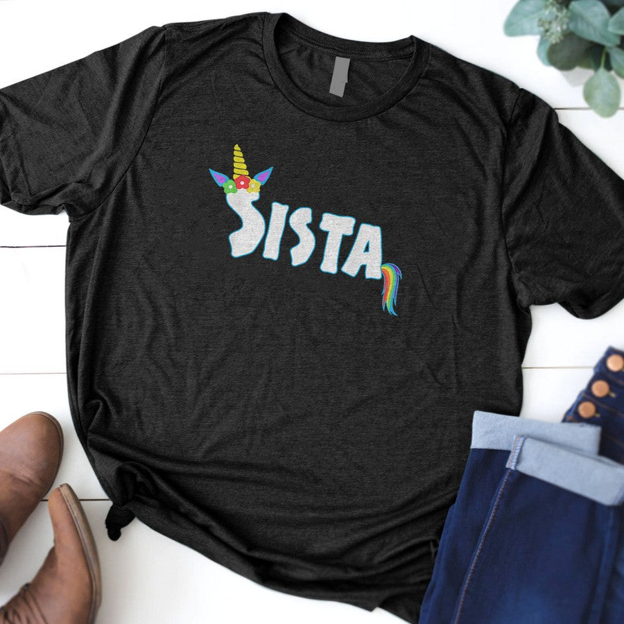 Funny Unicorn Sister Shirt Sista Sis Girls Kids Gifts T-Shirt