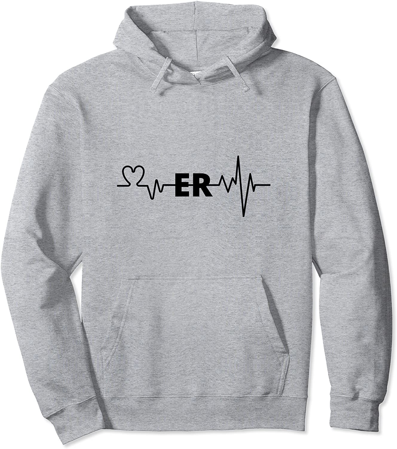 Emergency Medicine Physician Nurse Gift Love ER Heartbeat Pullover Hoodie
