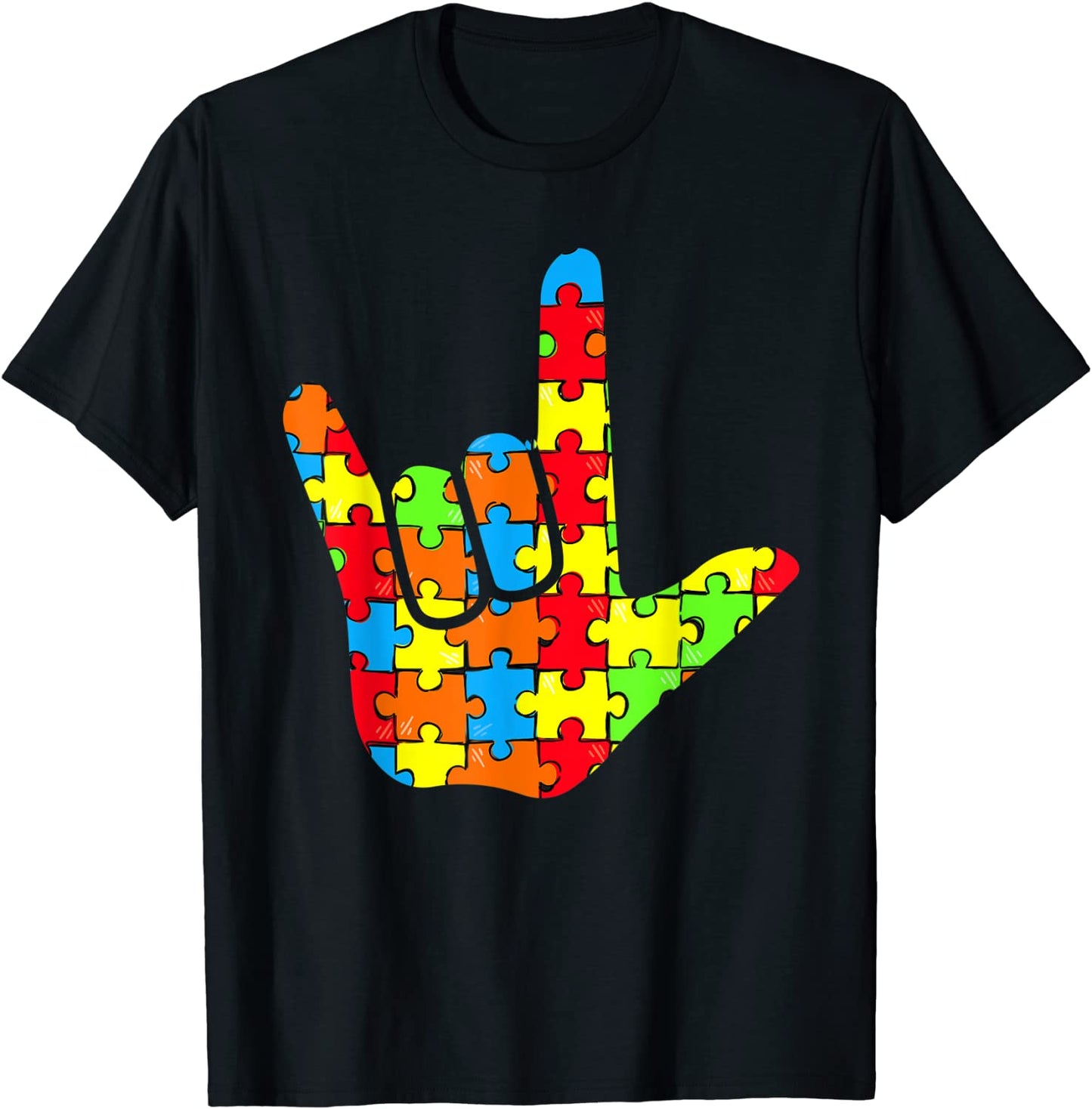 ASL Love Sign Language Autism Gift Awareness Support T-Shirt