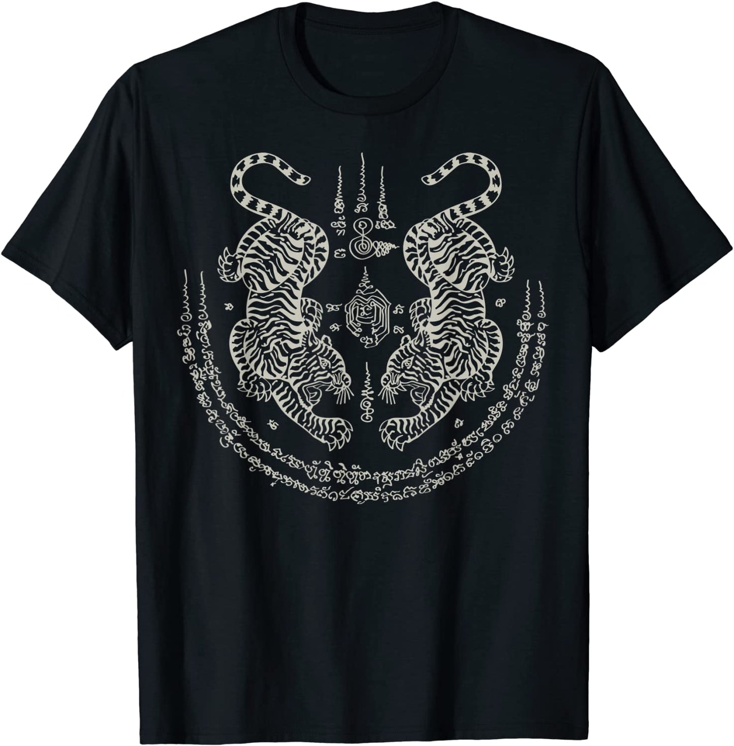 Sak Yant Thai Tattoo Twin Tiger Muay Magical Thailand Gift T-Shirt