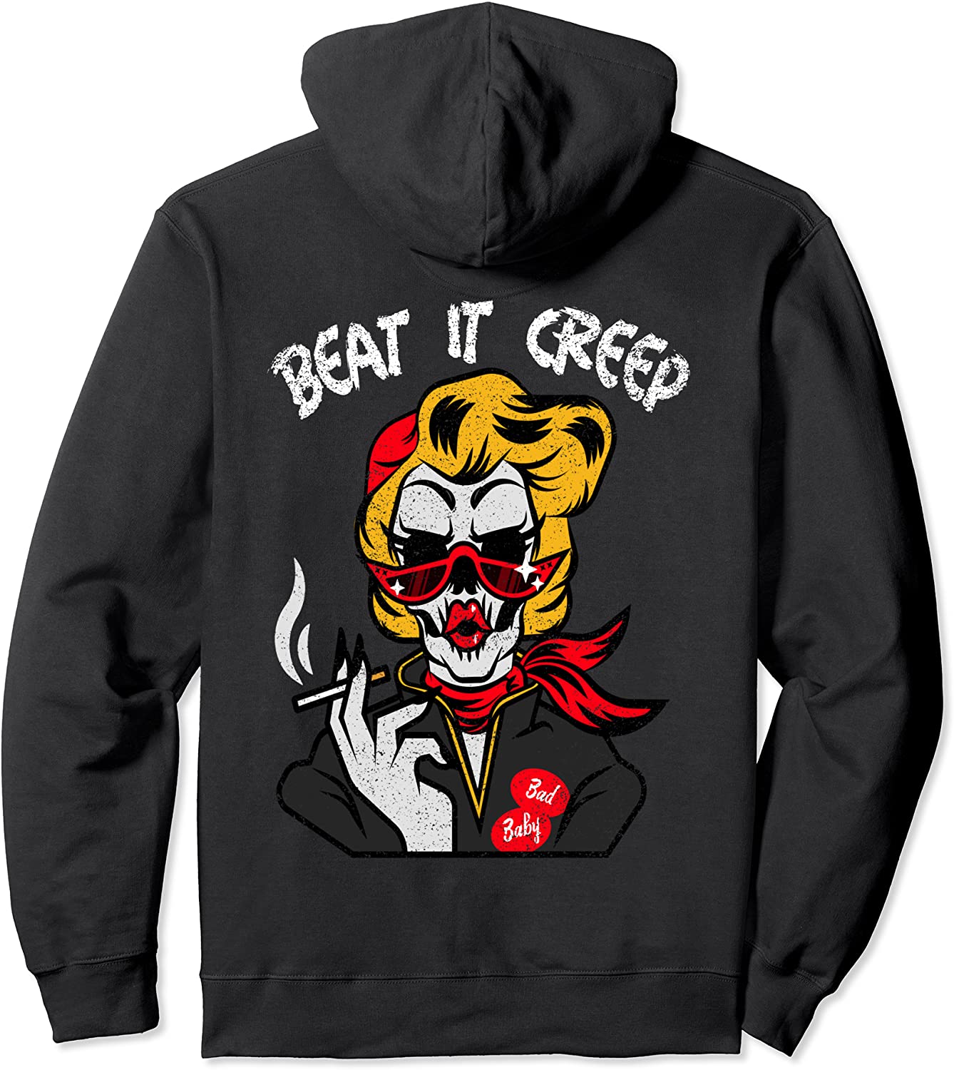 Beat It Creep 50s 60s Rockabilly Ska Grunge Edgy Funny Pullover Hoodie