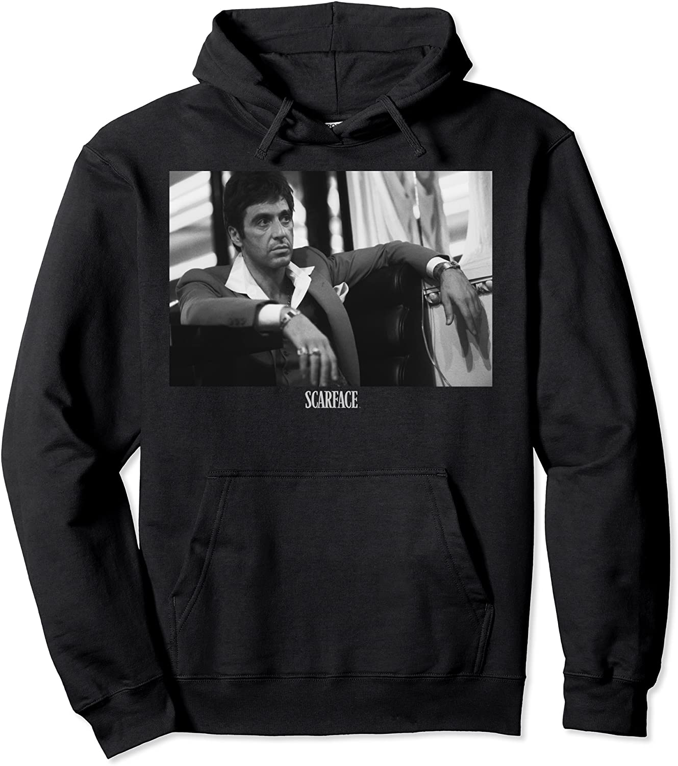 Scarface Tony Montana Sitting Portrait Logo Pullover Hoodie