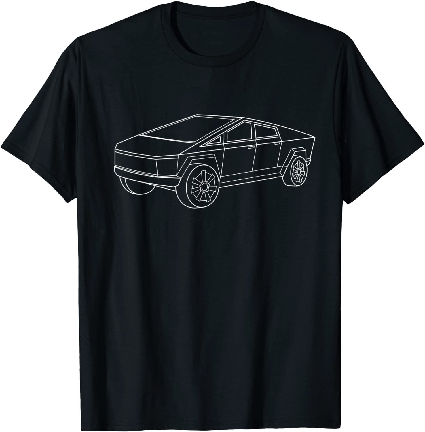 CyberTrucks Line Art Futuristic Truck Cyber Design EV Fan T-Shirt