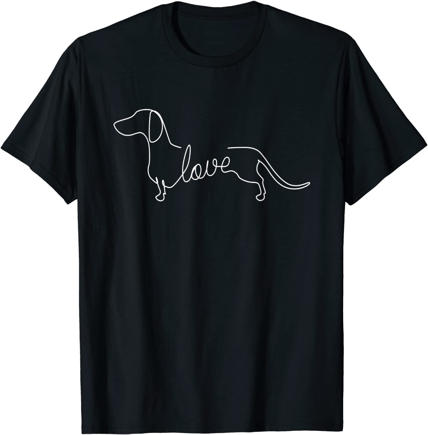 Dachshund Chiweenie Wiener Dog Love Art Sketch Gift T-Shirt T-Shirt