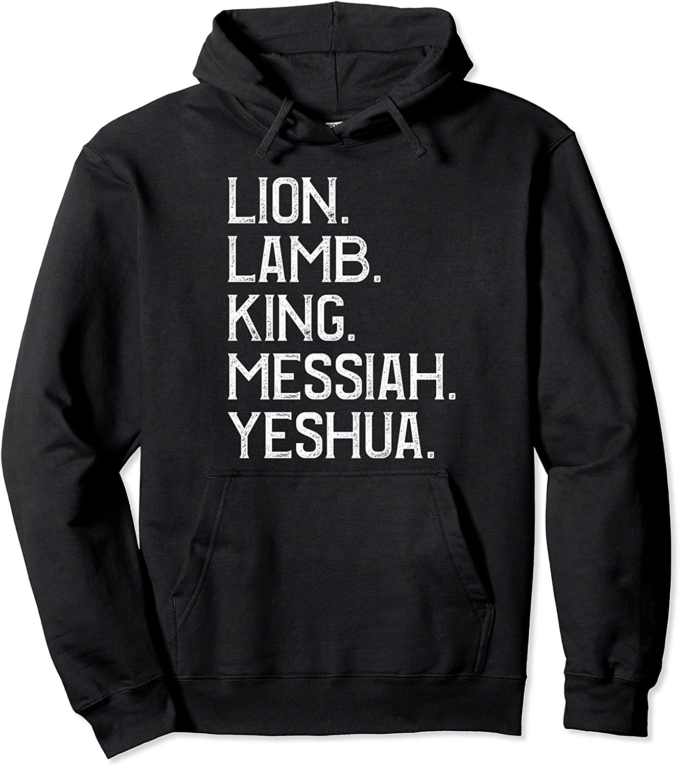 Distressed Lion Lamb King Messiah Yeshua Christian Bible Pullover Hoodie
