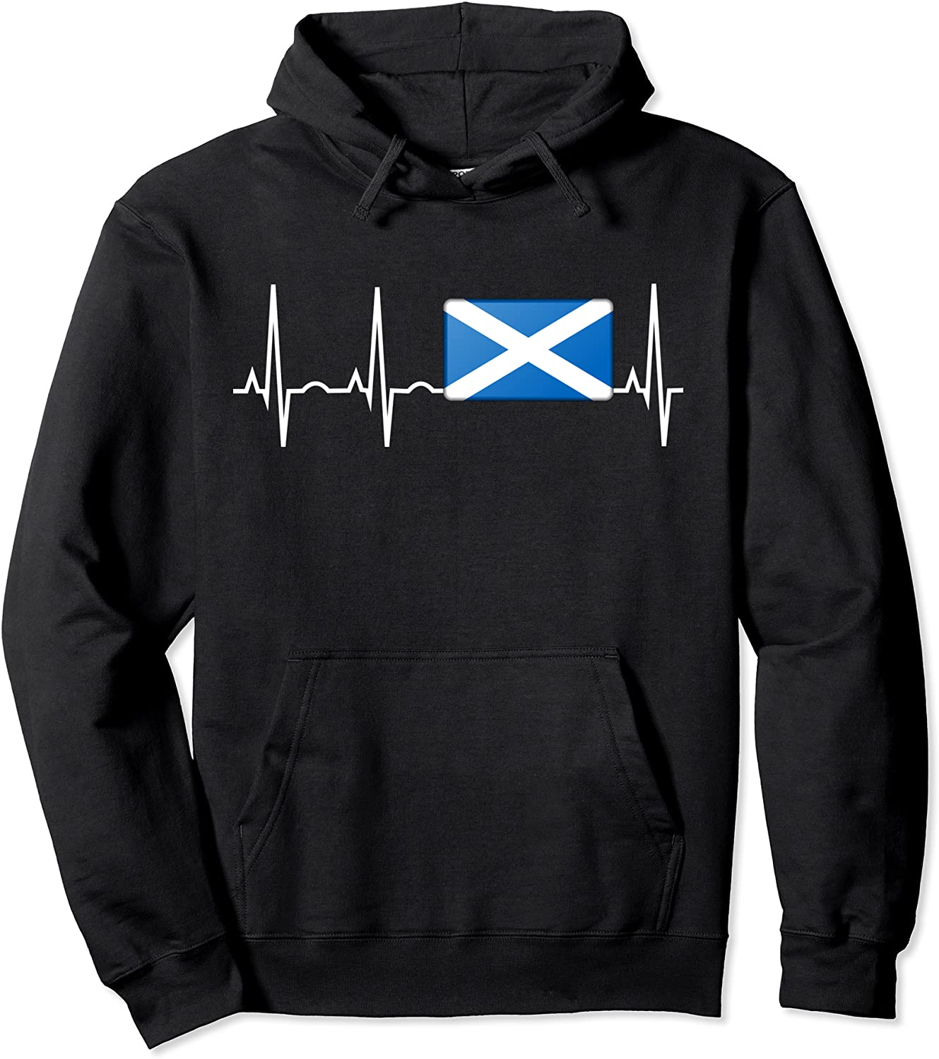 Scotland Hoodie - Scottish Flag Heartbeat Hooded Sweatshirt Pullover Hoodie
