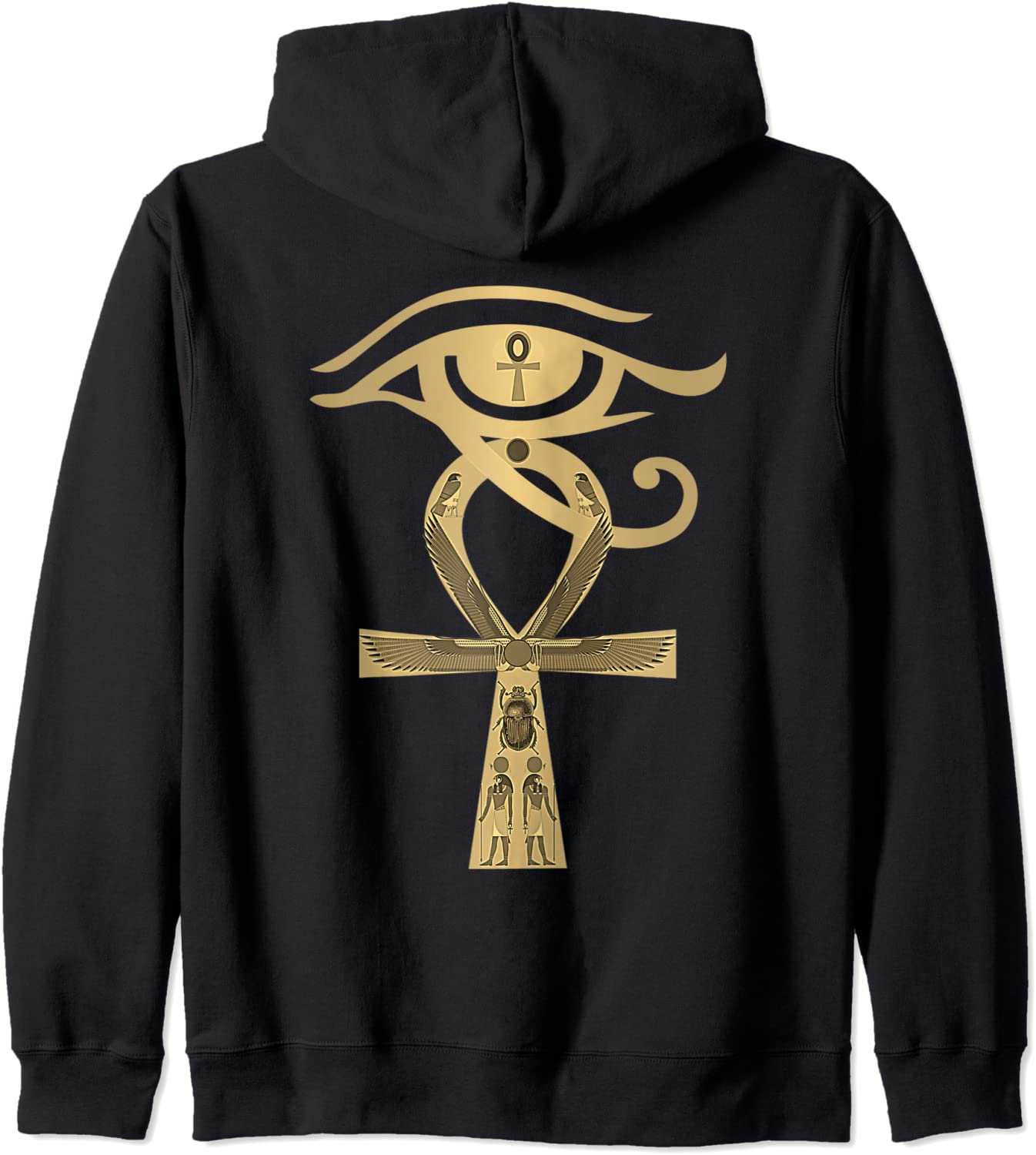 Ancient Egypt Egyptian God Horus Kemetic Heru ANKH Hoodie