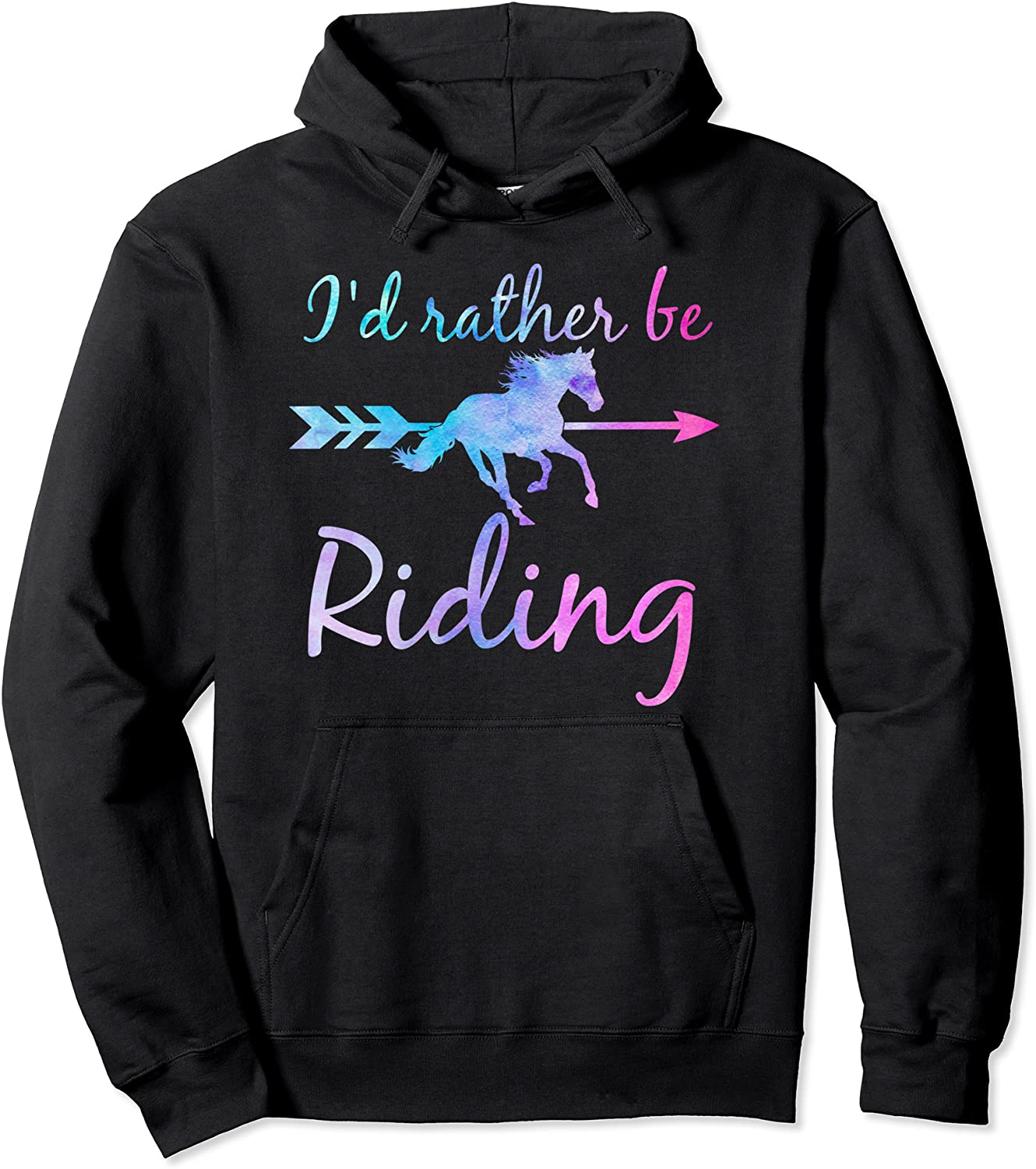 Horse Lover ID RATHER BE RIDING Horses Equestrian Teen Girl Pullover Hoodie