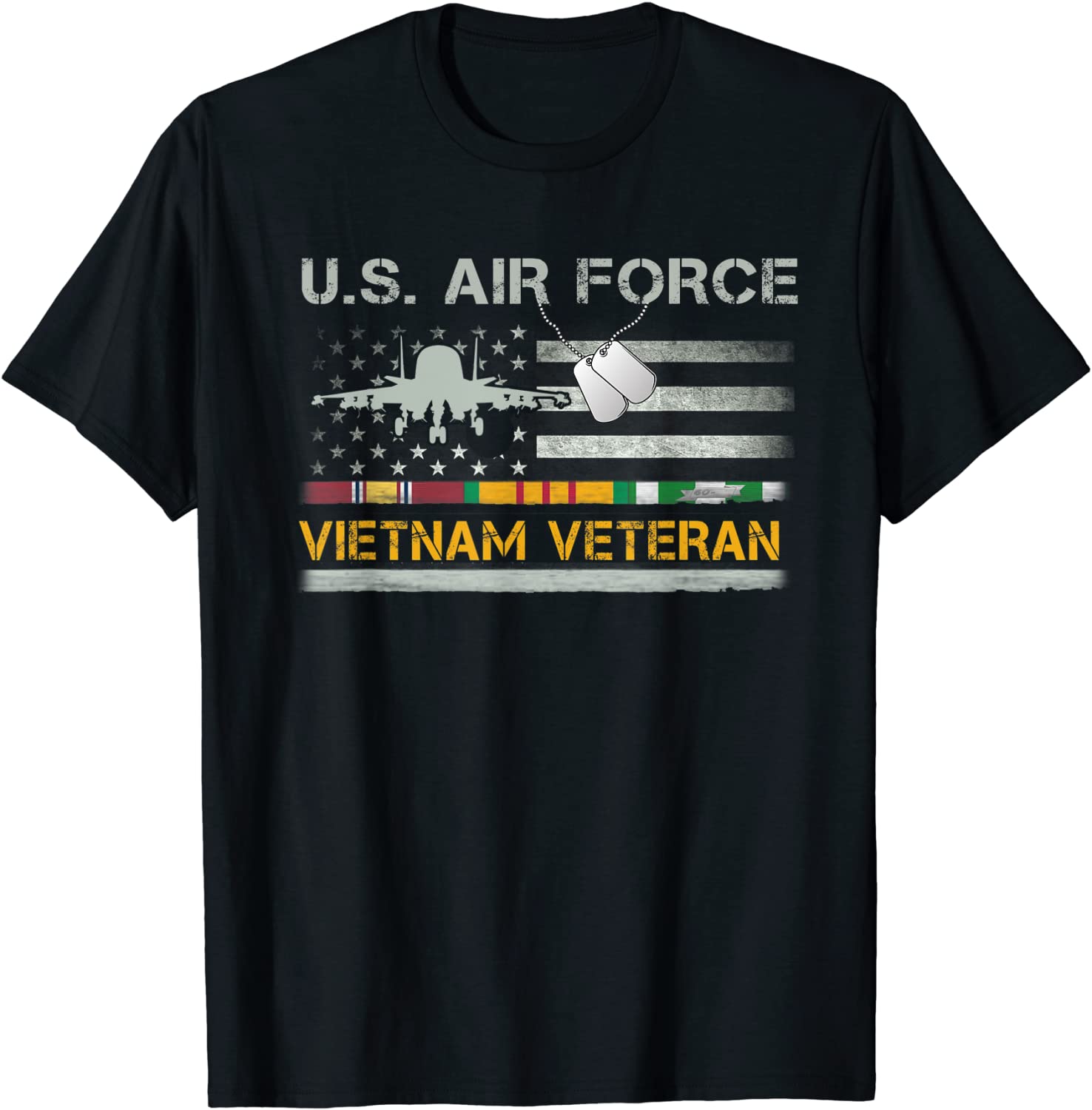 US Air Force Vietnam Veteran USAF Veteran USA Flag Gift T-Shirt
