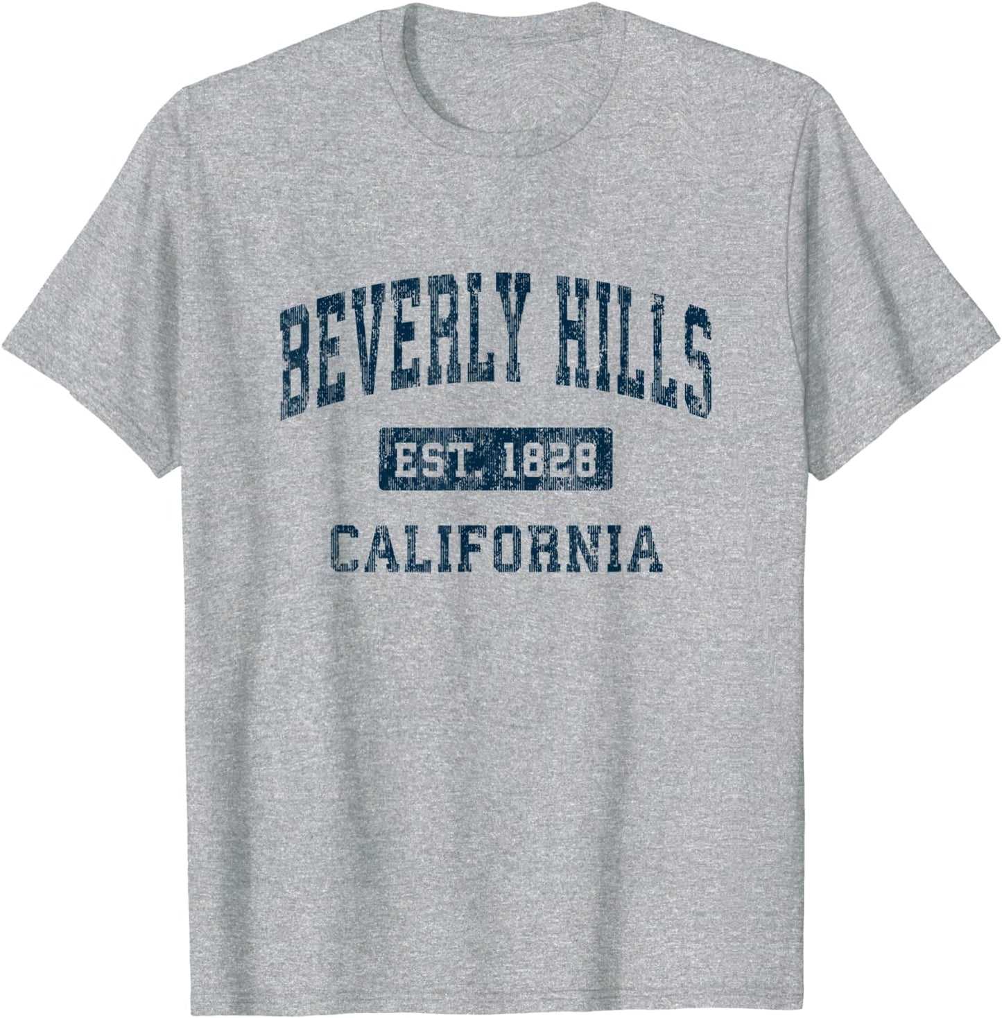Beverly Hills California CA Vintage Sports Design Navy Print T-Shirt