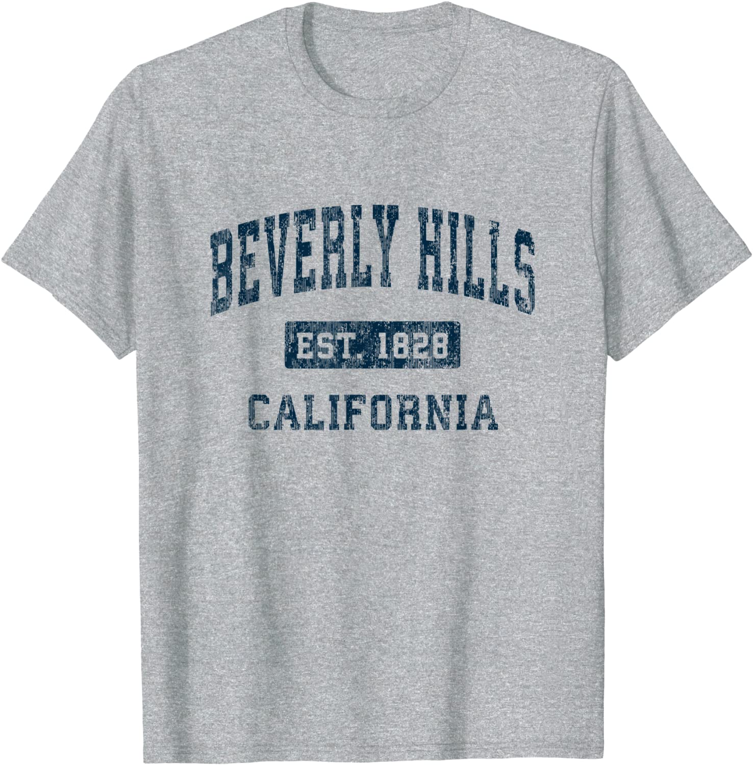 Beverly Hills California CA Vintage Sports Design Navy Print T-Shirt