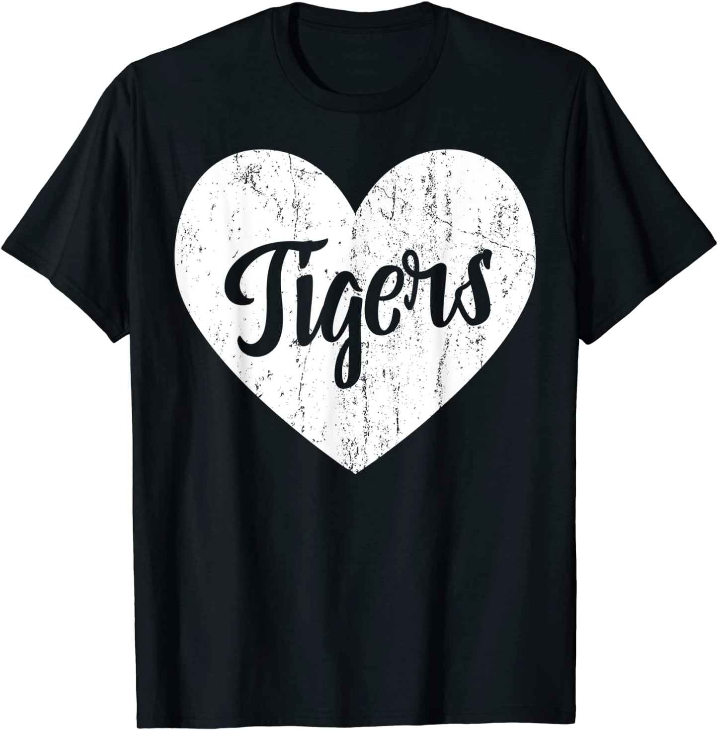 Tigers School Sports Fan Team Spirit Mascot Cute Heart Gift T-Shirt