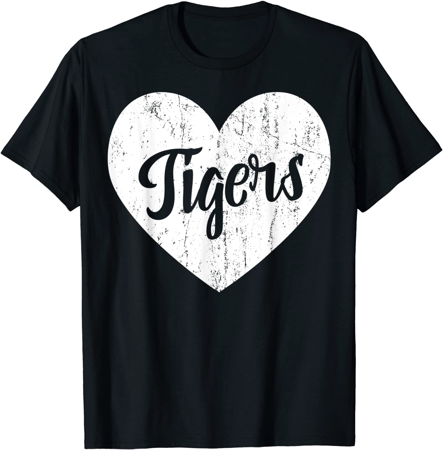 Tigers School Sports Fan Team Spirit Mascot Cute Heart Gift T-Shirt