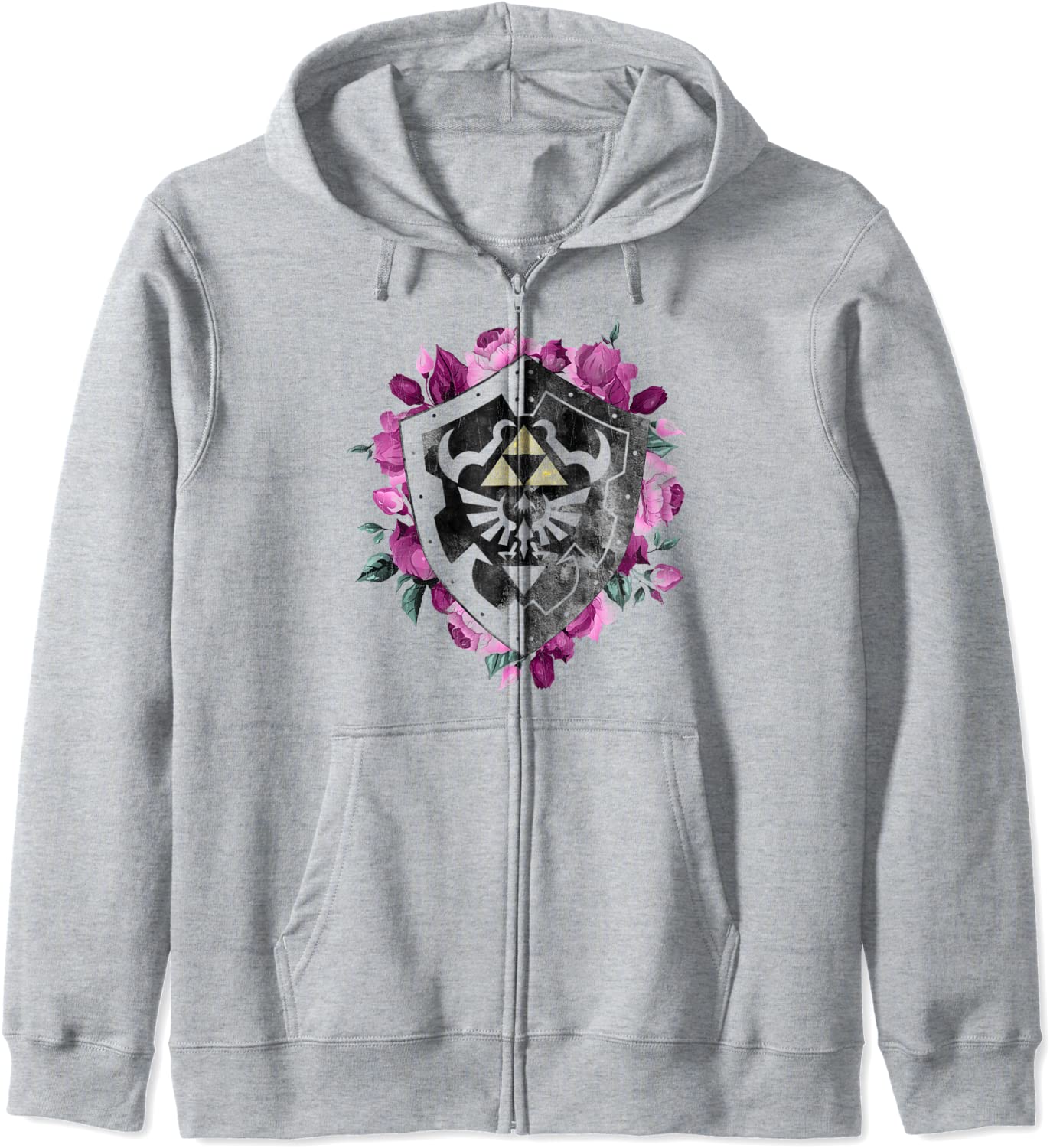 Nintendo Legend Of Zelda Tri Force Floral Shield Hoodie