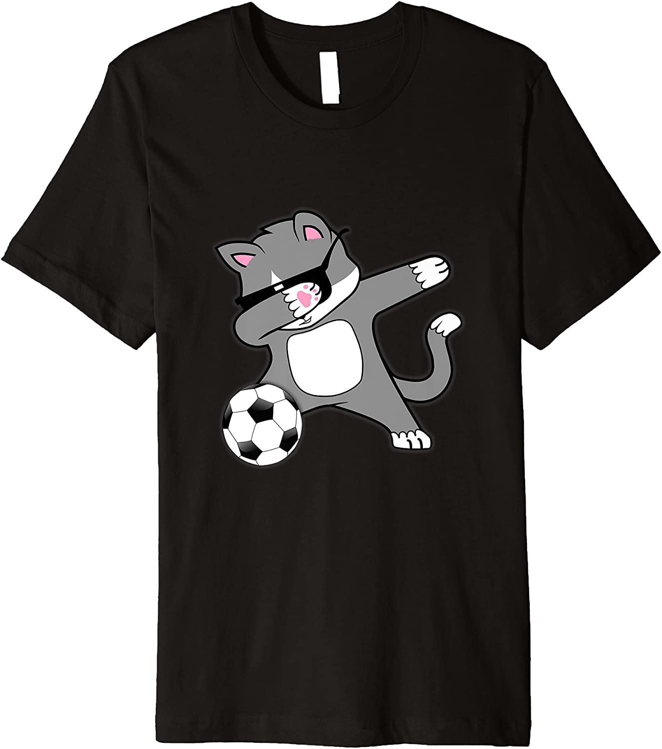 Dabbing Cat Soccer Ball Football Sport Premium T-Shirt