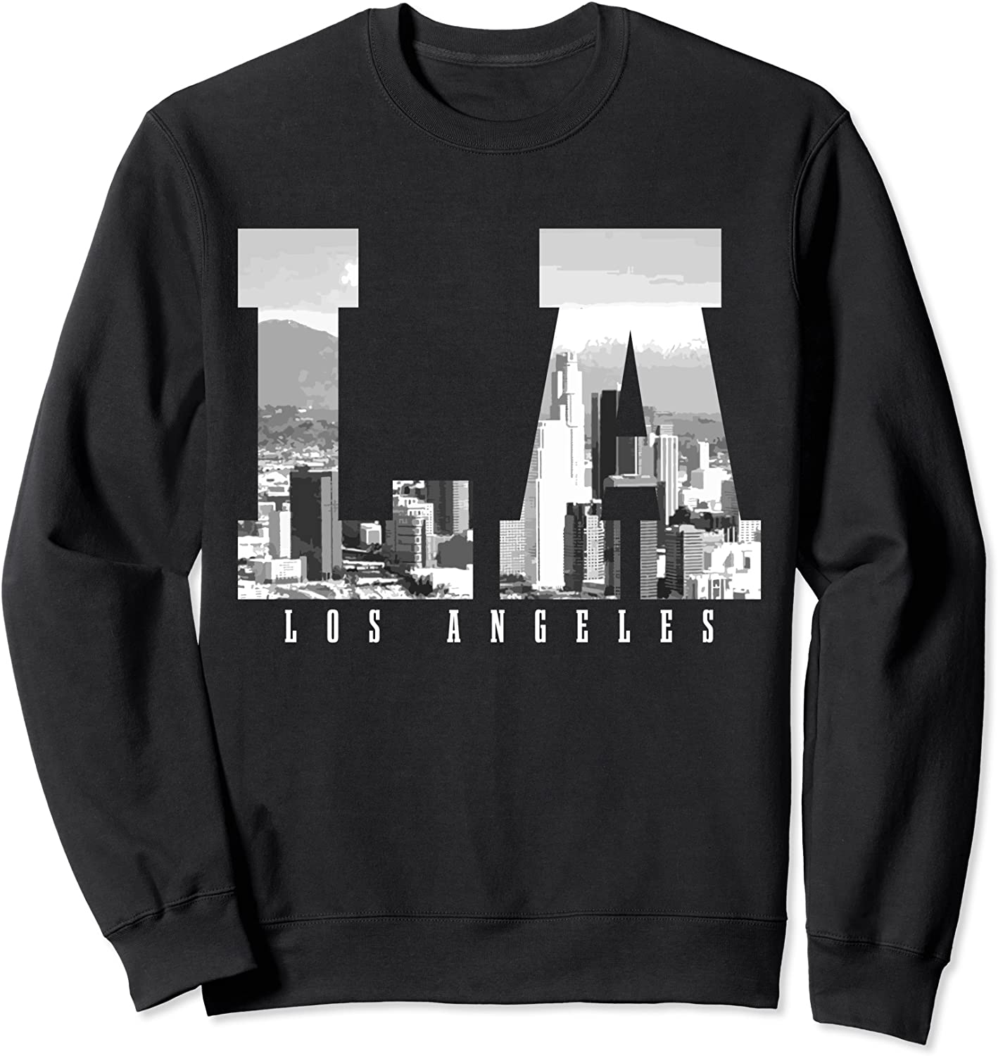 Los Angeles California LA Skyline Pride Black White Vintage Sweatshirt