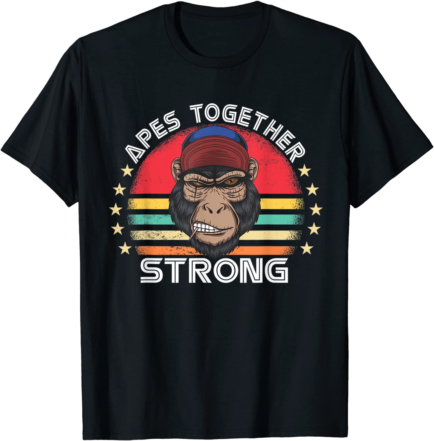 Apes Strong Together Ape Retro Vintage Sunset GME strength T-Shirt