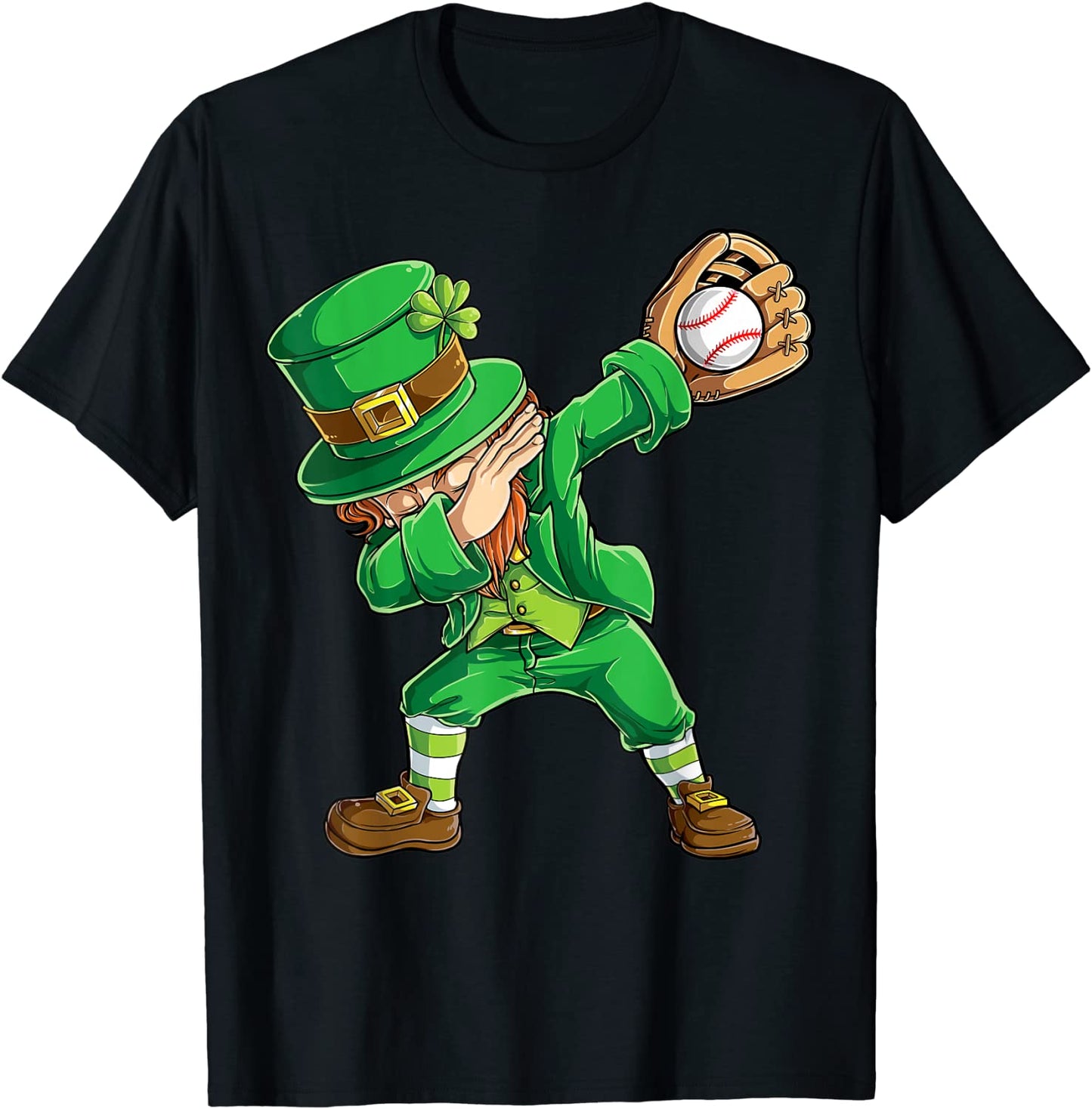 Dabbing Leprechaun Baseball St Patricks Day Boys Men Sports T-Shirt