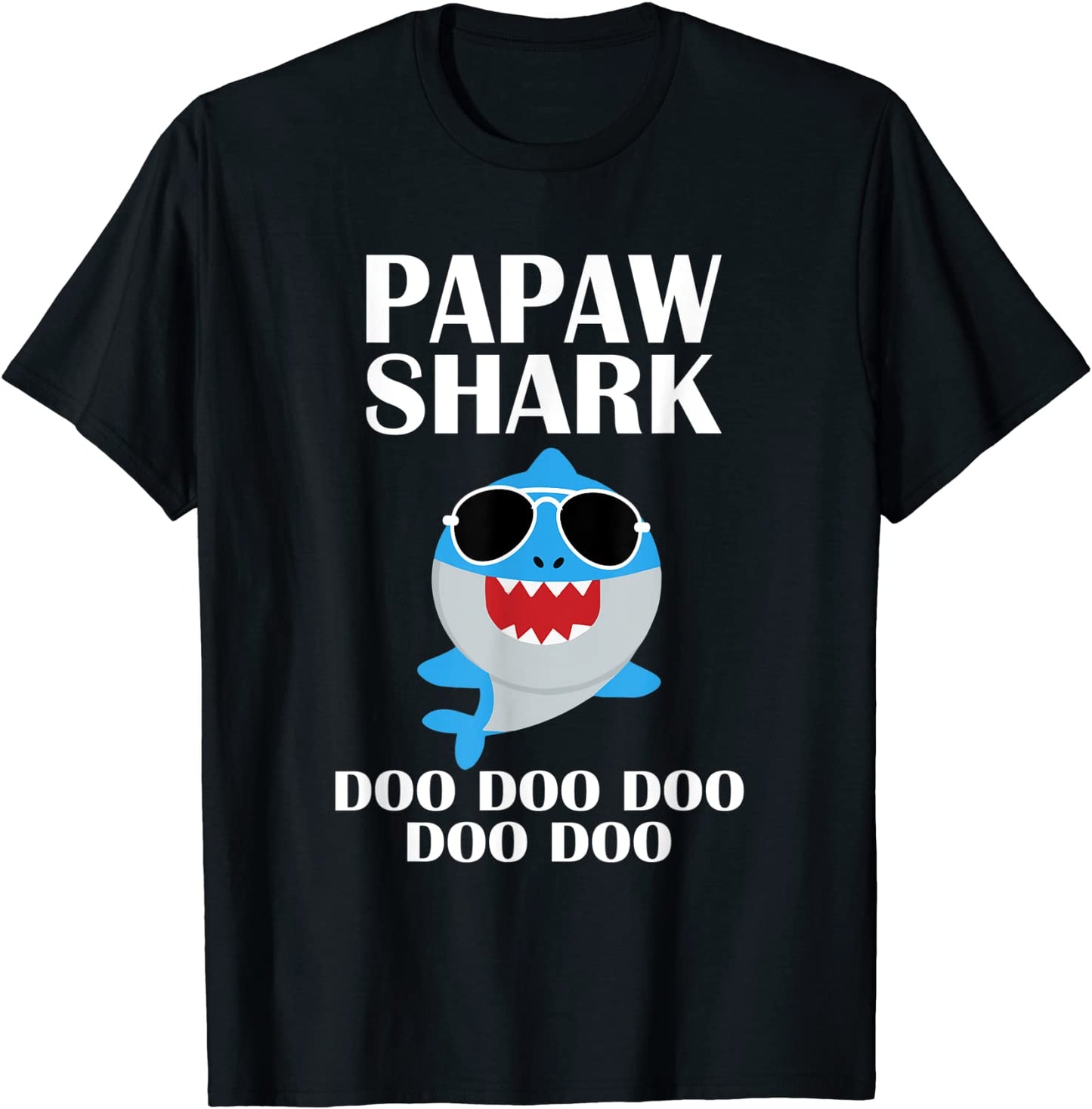 Papaw Shark Shirt Doo Doo Doo Fathers Day Papaw Christmas T-Shirt