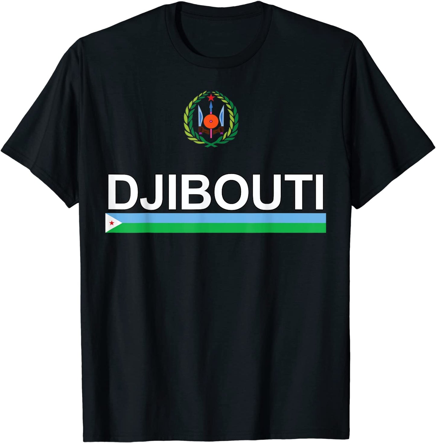 Sports-style Flag and Emblem Djibouti T-Shirt