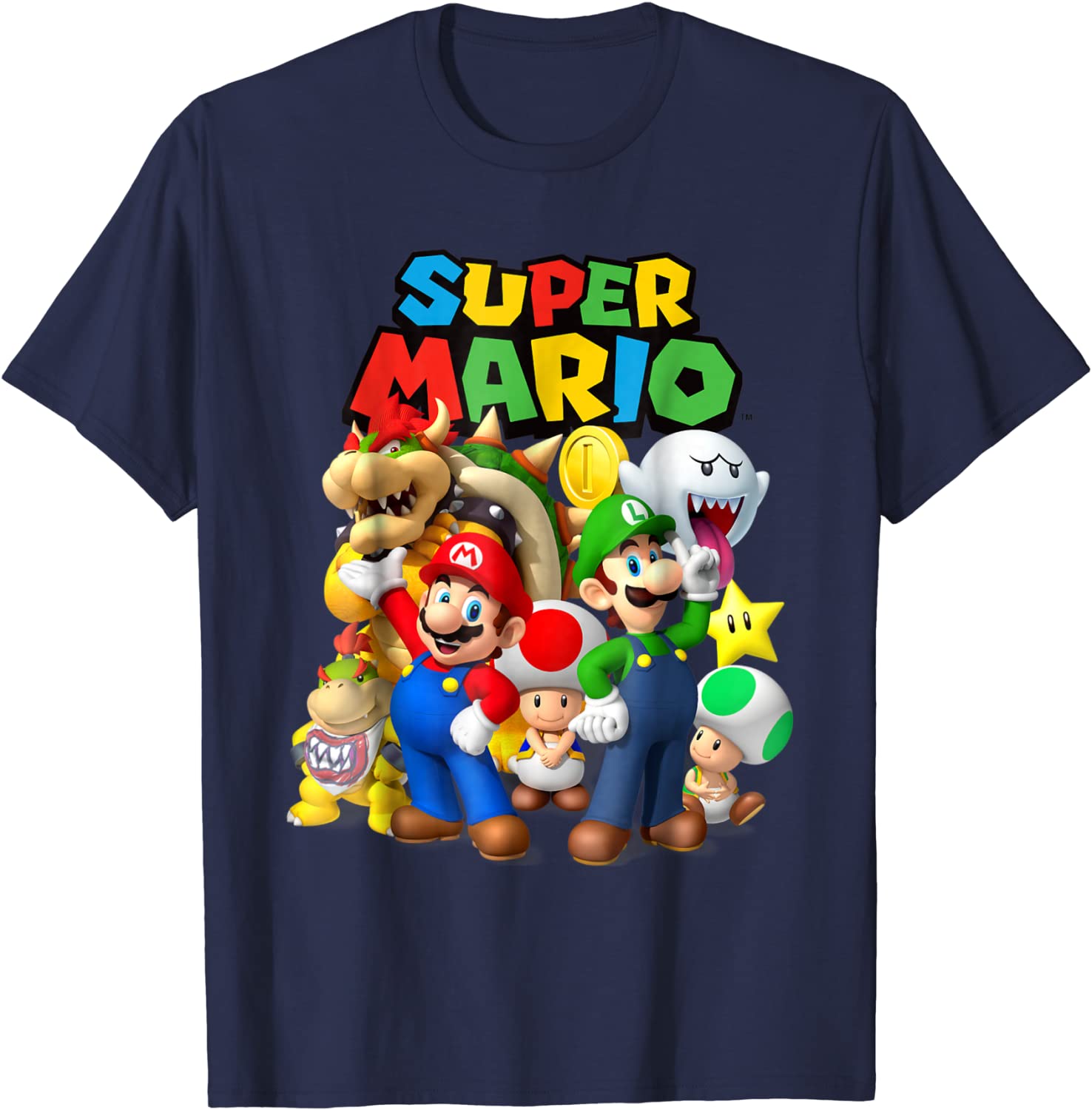 Super Mario Classic Group Shot Graphic T-Shirt