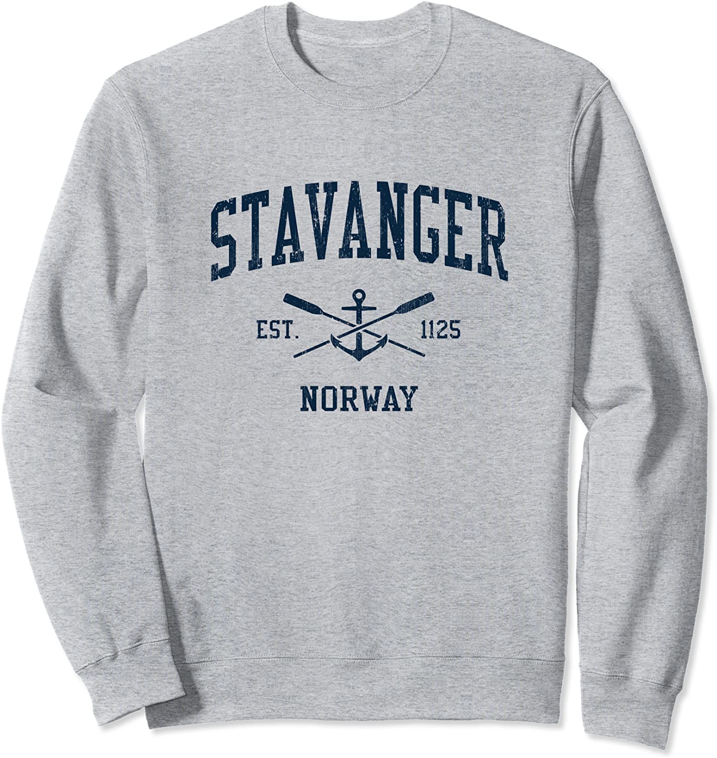 Stavanger Vintage Navy Crossed Oars Boat Anchor Sweatshirt