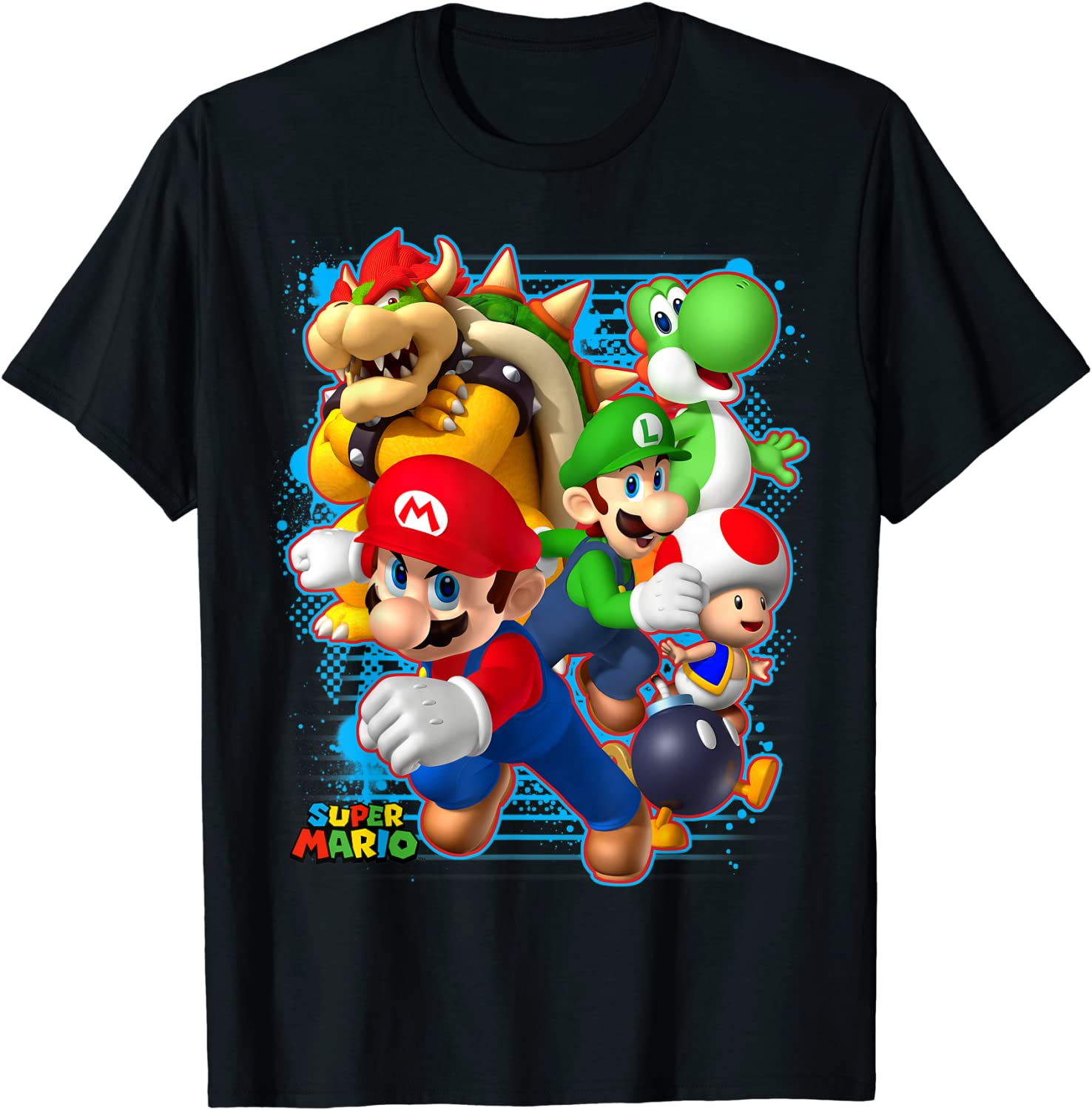 Nintendo Super Mario Luigi Bowser Spray Paint T-Shirt T-Shirt