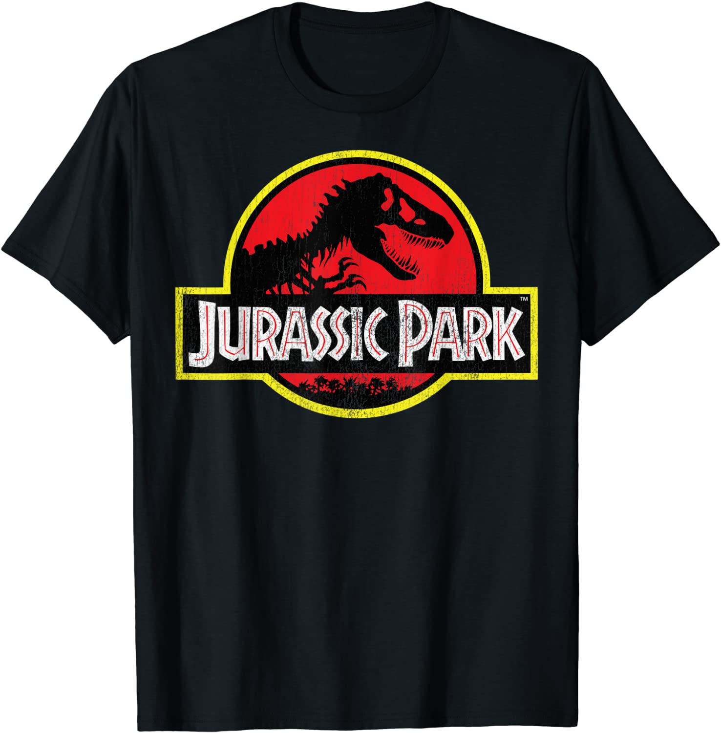 Jurassic Park Distressed Vintage Logo Graphic T-Shirt