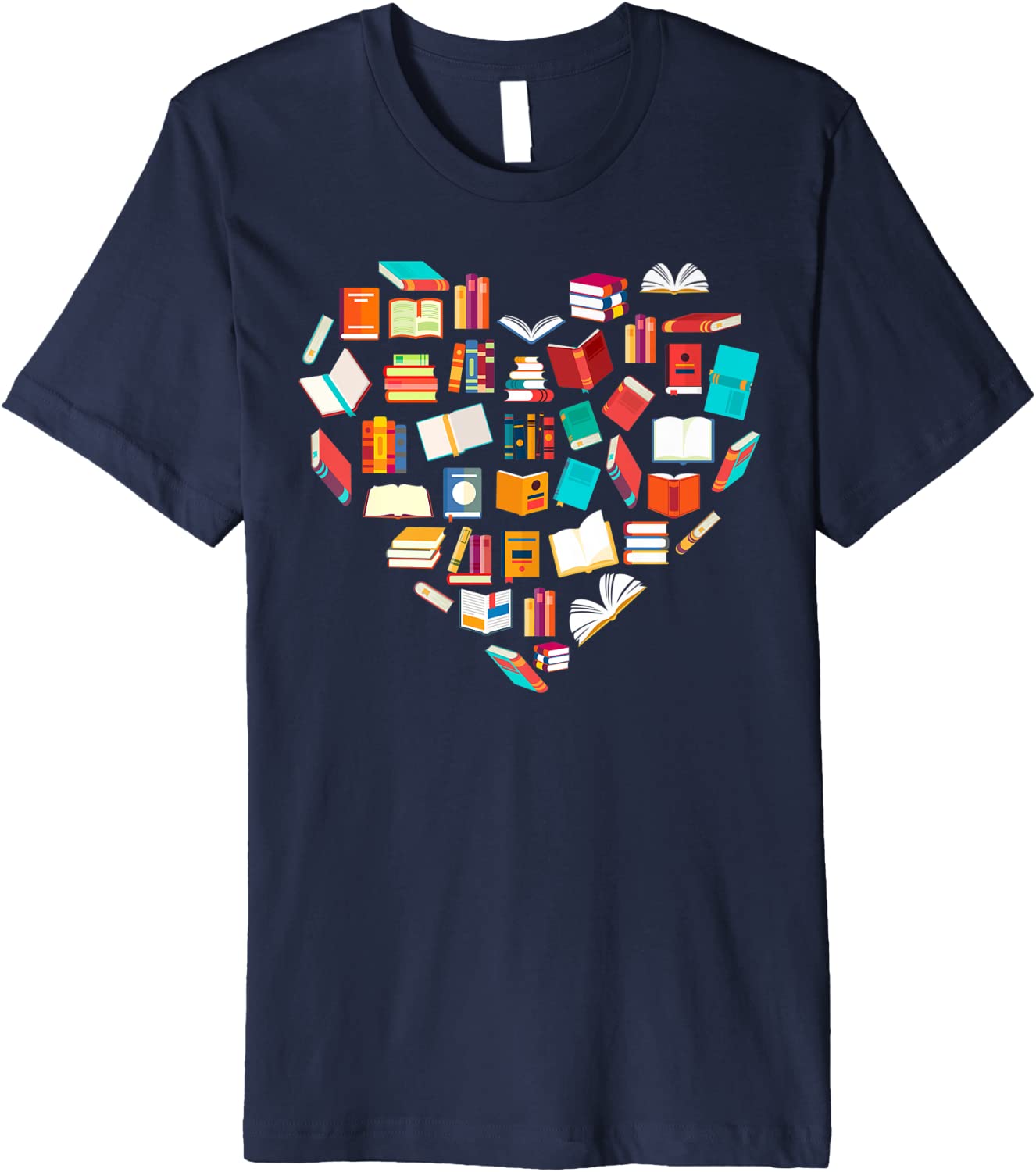Book Lover Heart Shape Reading Club Librarian Bookworm Gift Premium T-Shirt
