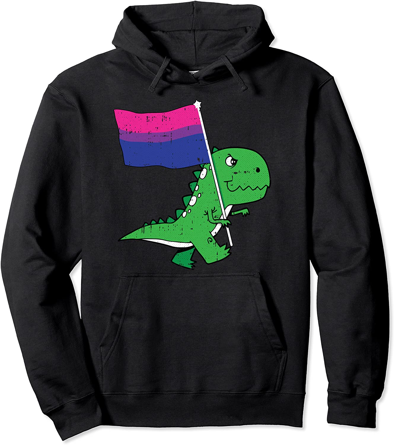 T-rex Bi-sexual Pride Flag Funny Dino-saur LGBTQ Proud Ally Pullover Hoodie